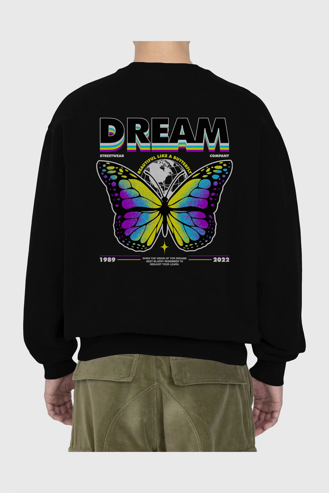 Dream Company Arka Baskılı Oversize Sweatshirt Erkek Kadın Unisex