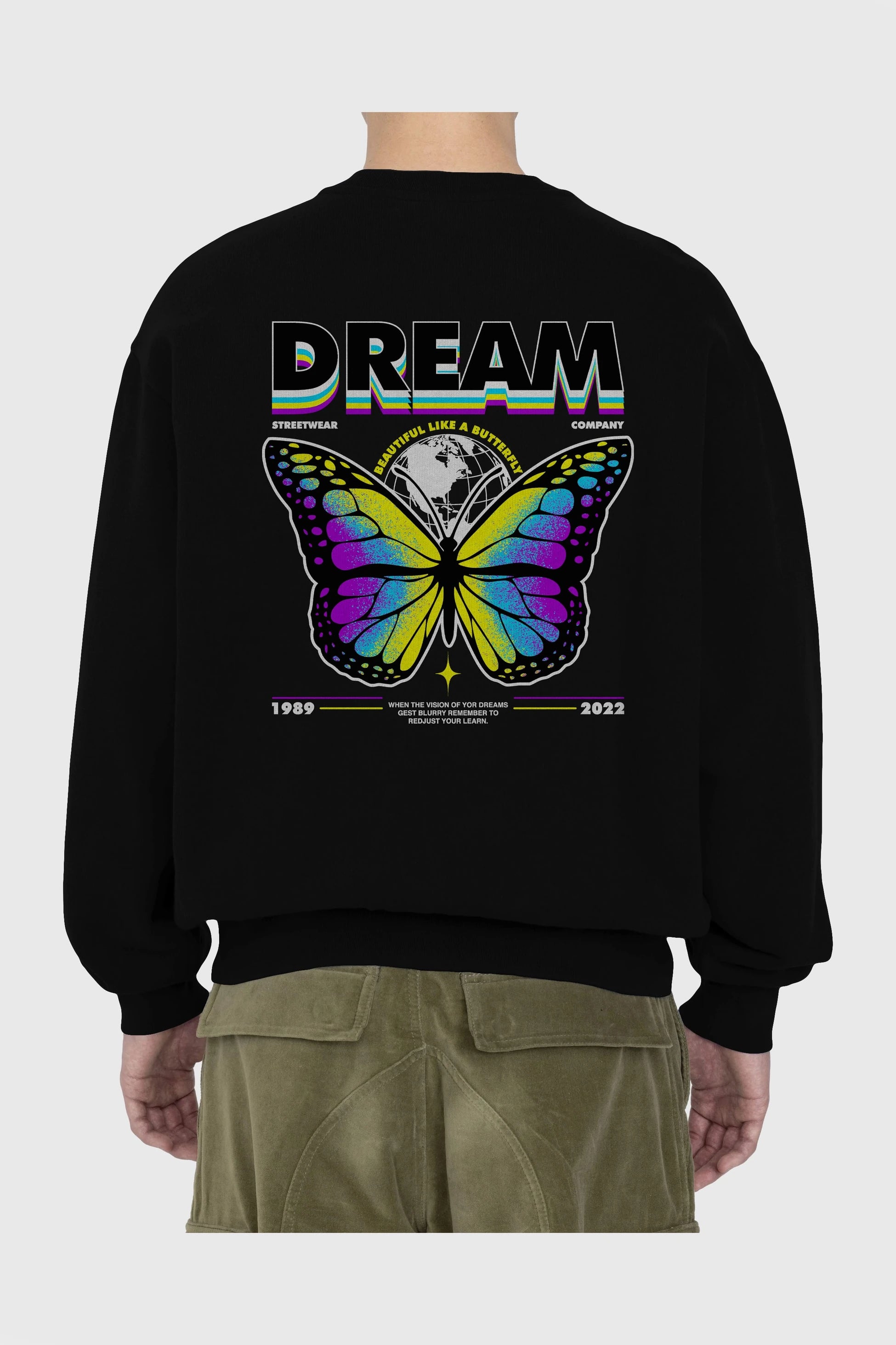 Dream Company Arka Baskılı Oversize Sweatshirt Erkek Kadın Unisex