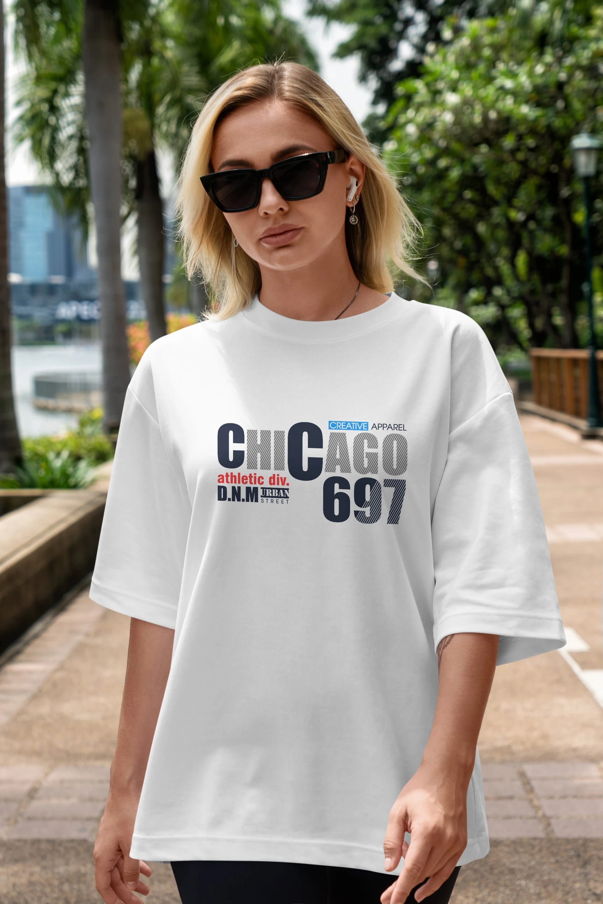 Chicago 697 Ön Baskılı Oversize t-shirt Erkek Kadın Unisex