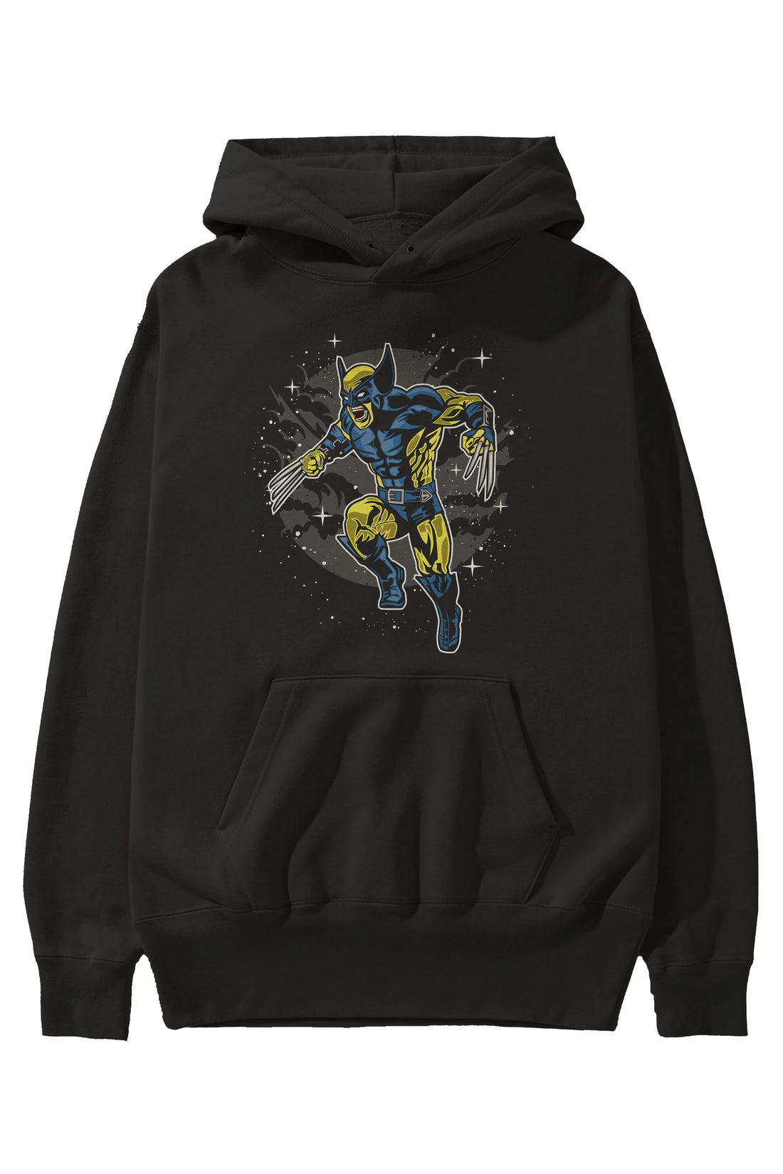 Wolverine Ön Baskılı Hoodie Oversize Kapüşonlu Sweatshirt Erkek Kadın Unisex