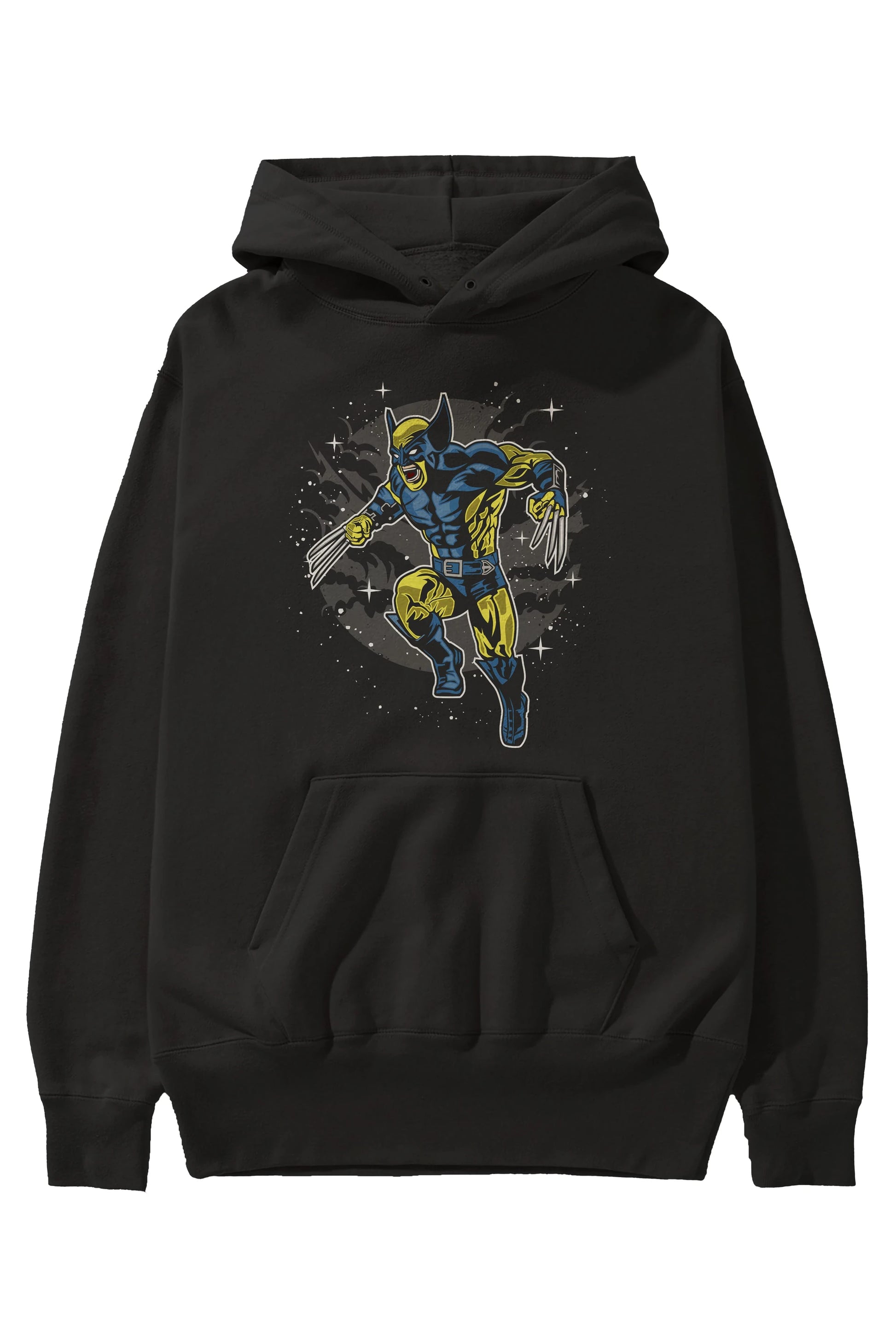 Wolverine Ön Baskılı Hoodie Oversize Kapüşonlu Sweatshirt Erkek Kadın Unisex