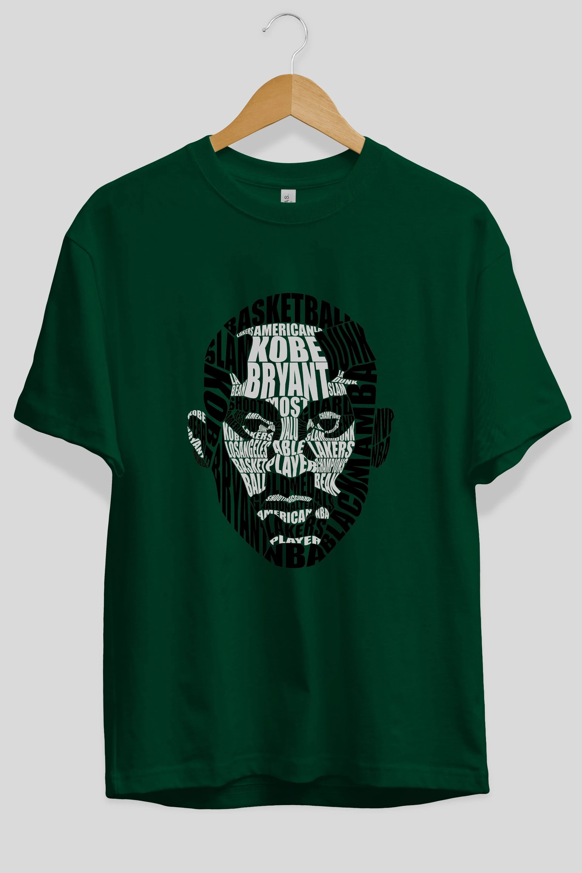 Kobe Bryan Calligram Ön Baskılı Oversize t-shirt %100 pamuk Erkek Kadın Unisex