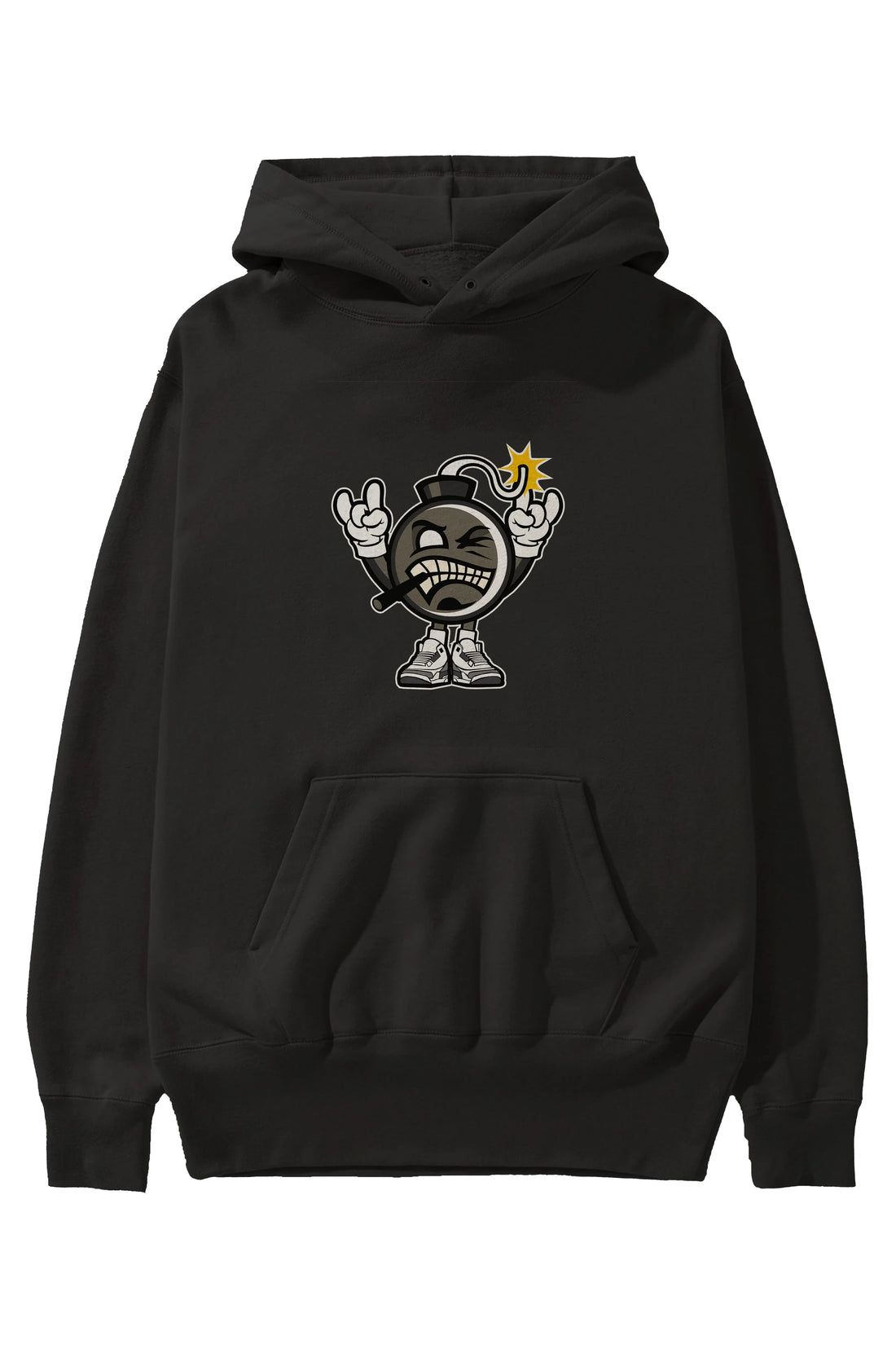 Evil Bomb Ön Baskılı Hoodie Oversize Kapüşonlu Sweatshirt Erkek Kadın Unisex