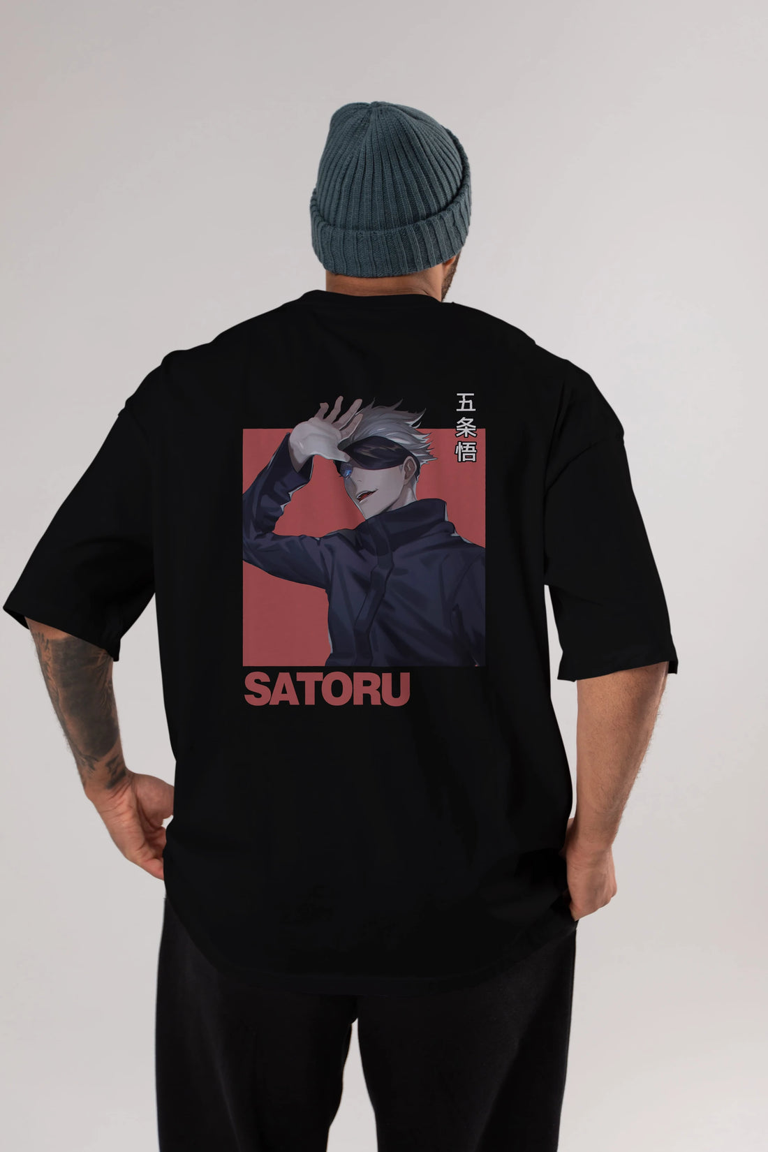 SATORU GOJO 2 Anime Arka Baskılı Oversize t-shirt Erkek Kadın Unisex
