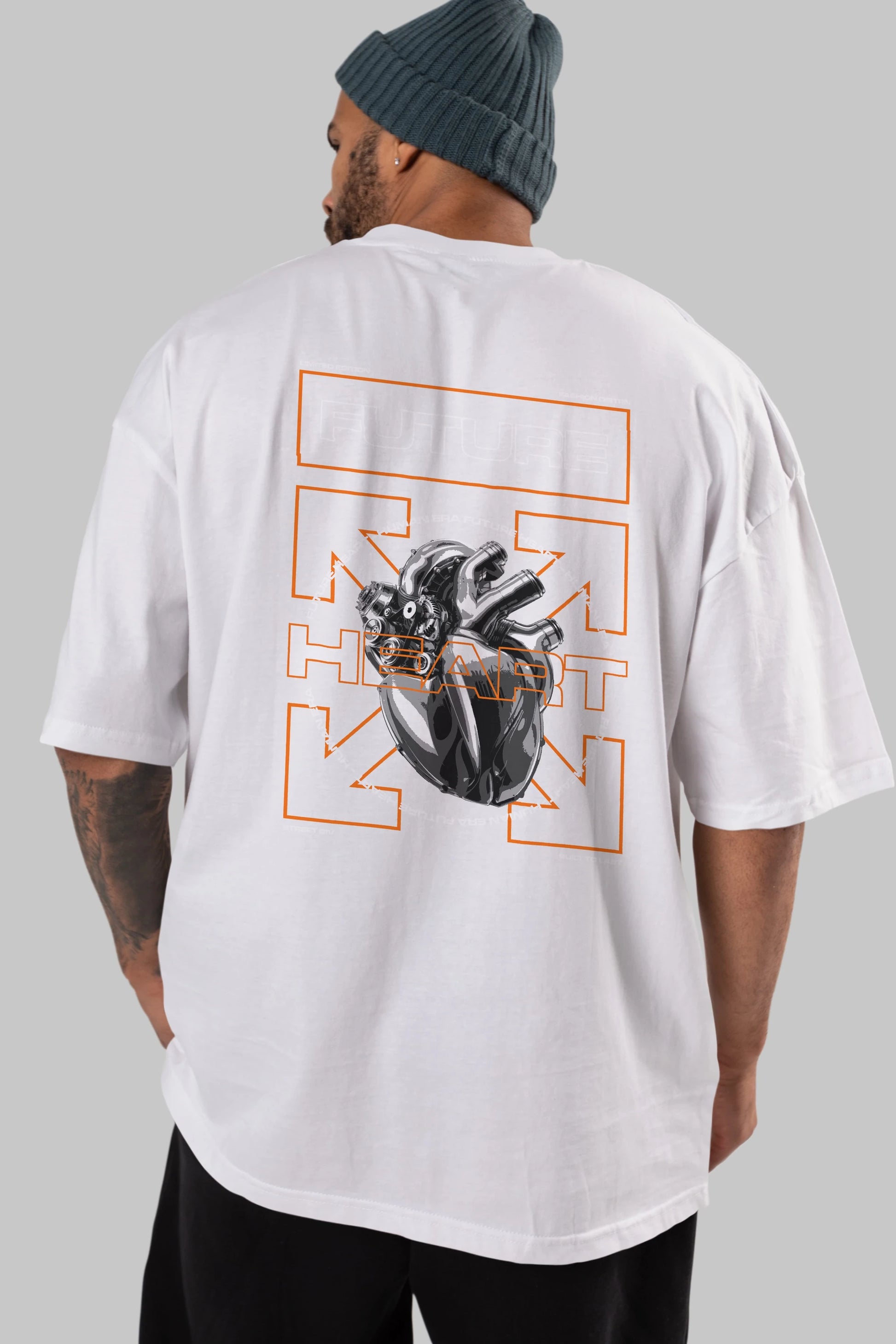 Future Heart Arka Baskılı Oversize t-shirt Erkek Kadın Unisex