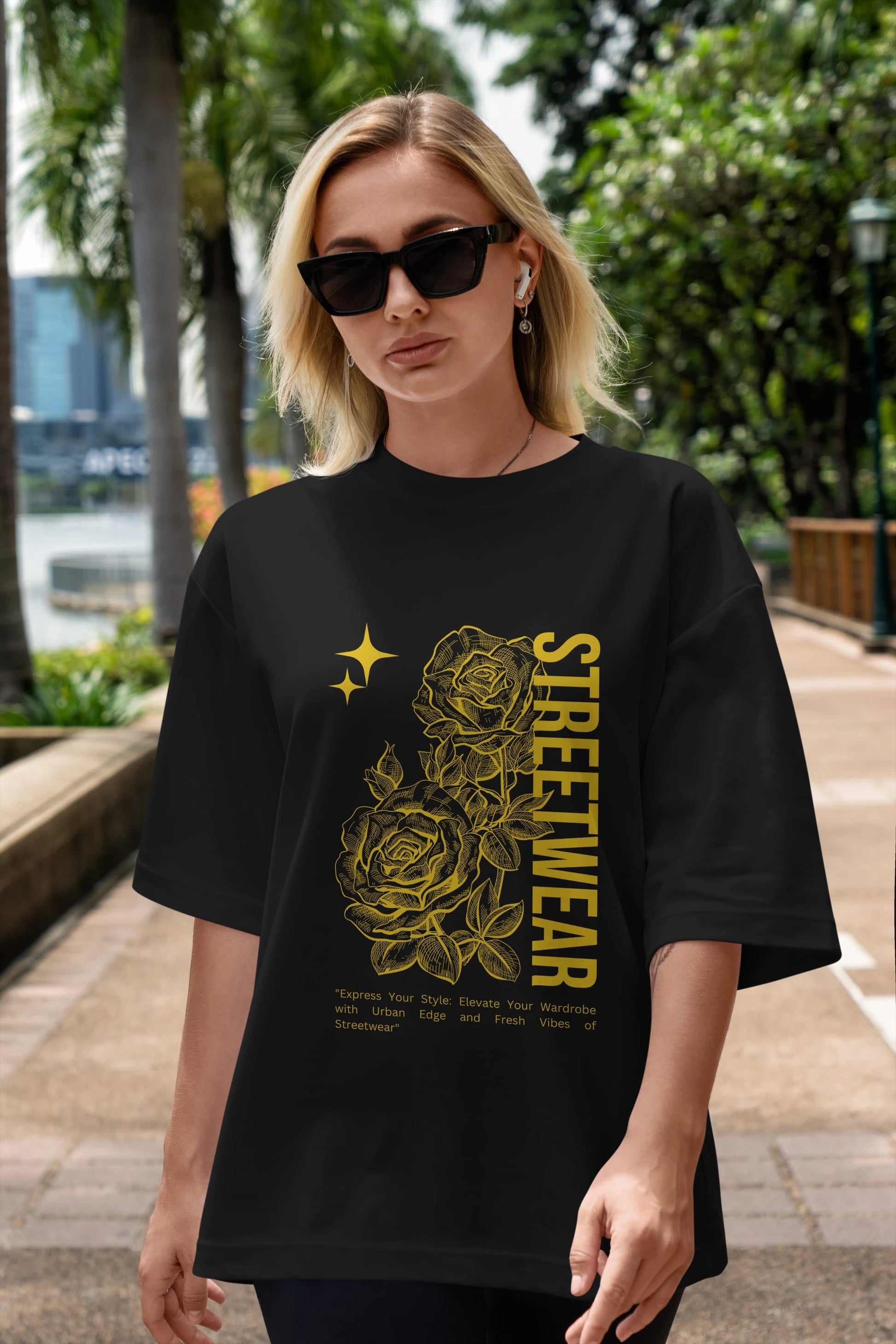 Minimalist Streetwear Ön Baskılı Oversize t-shirt Erkek Kadın Unisex