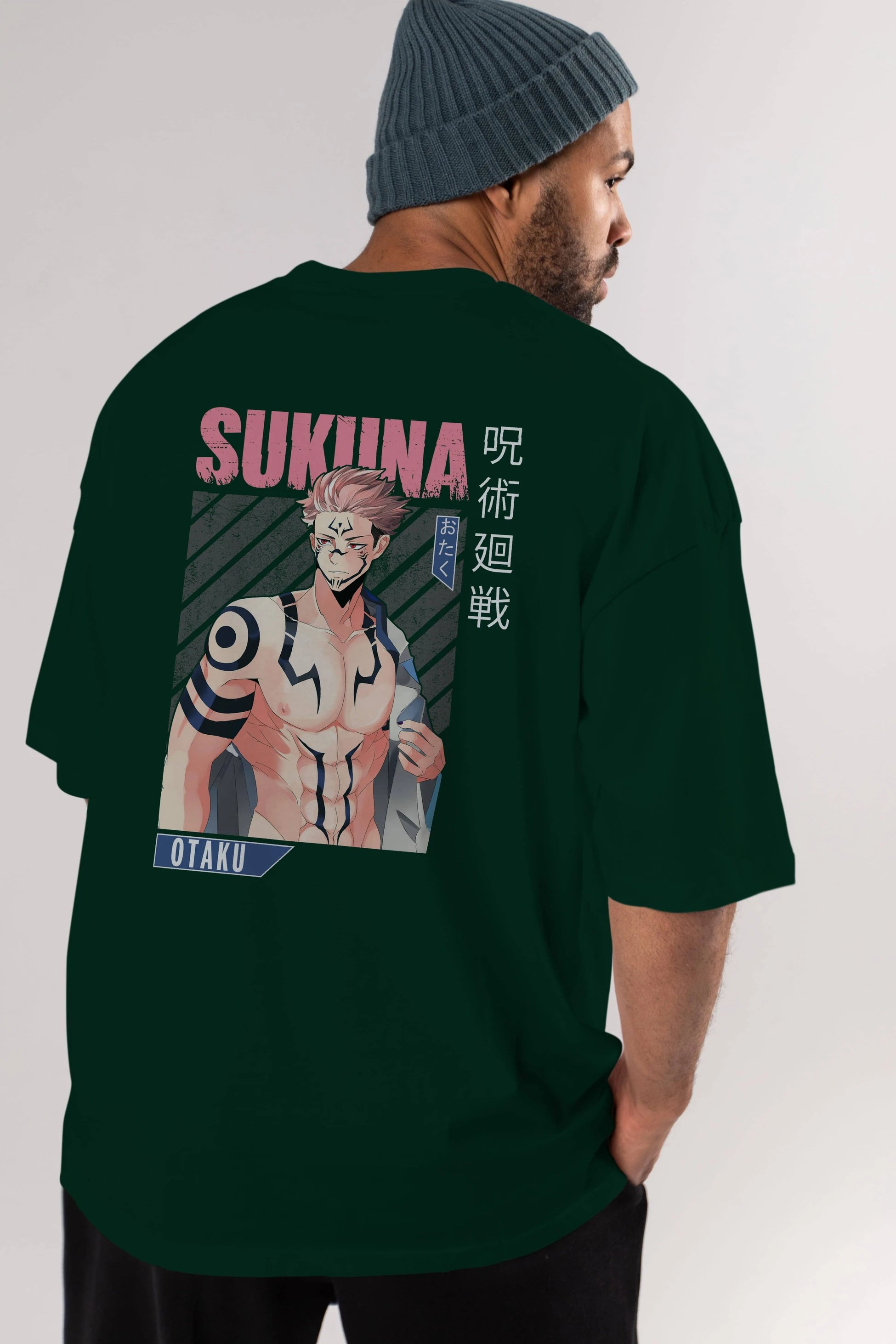 Sukuna Ryoumen 1 Anime Arka Baskılı Oversize t-shirt Erkek Kadın Unisex