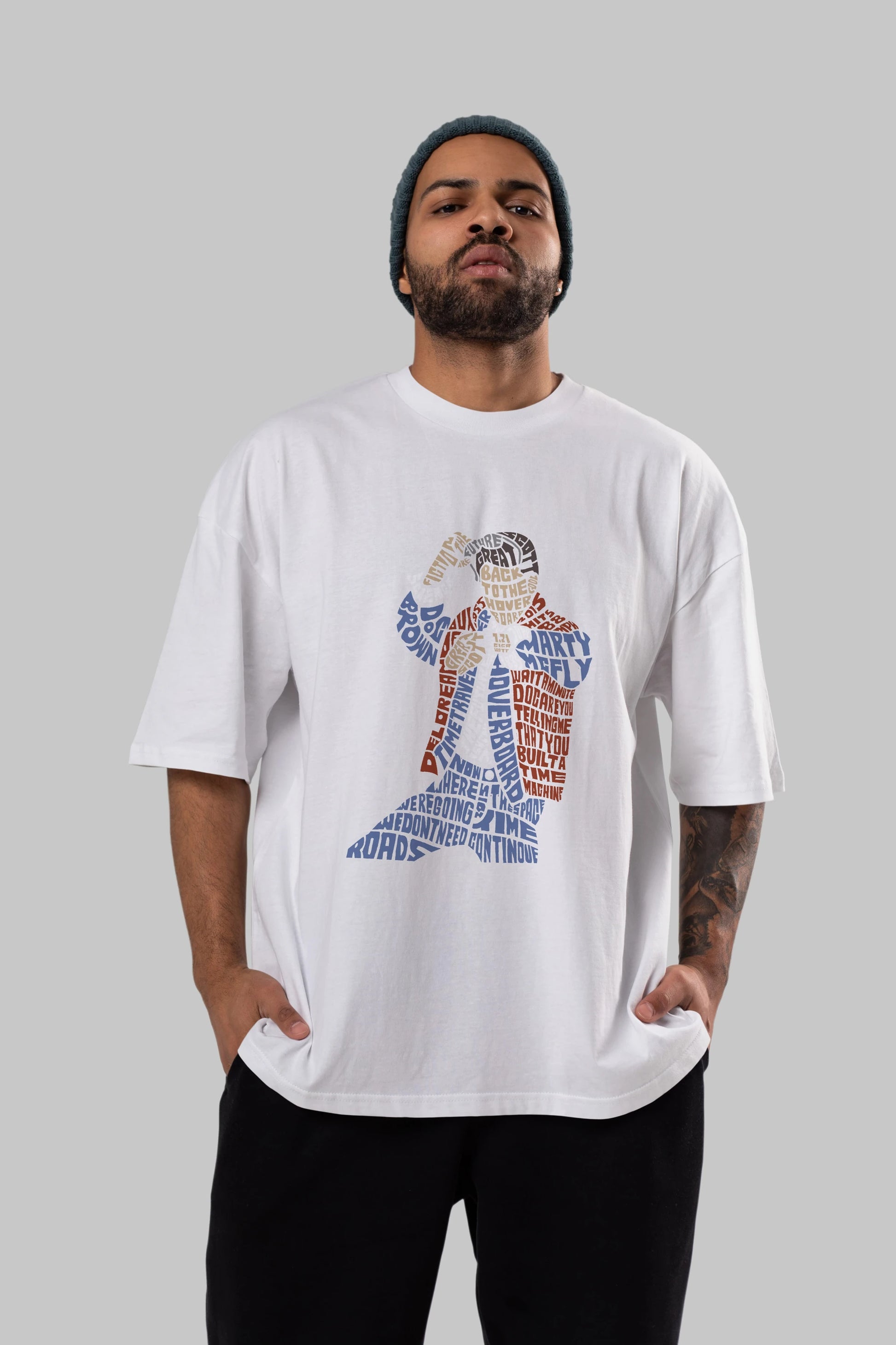 Back To The Hoverboard Ön Baskılı Oversize t-shirt %100 pamuk Erkek Kadın Unisex