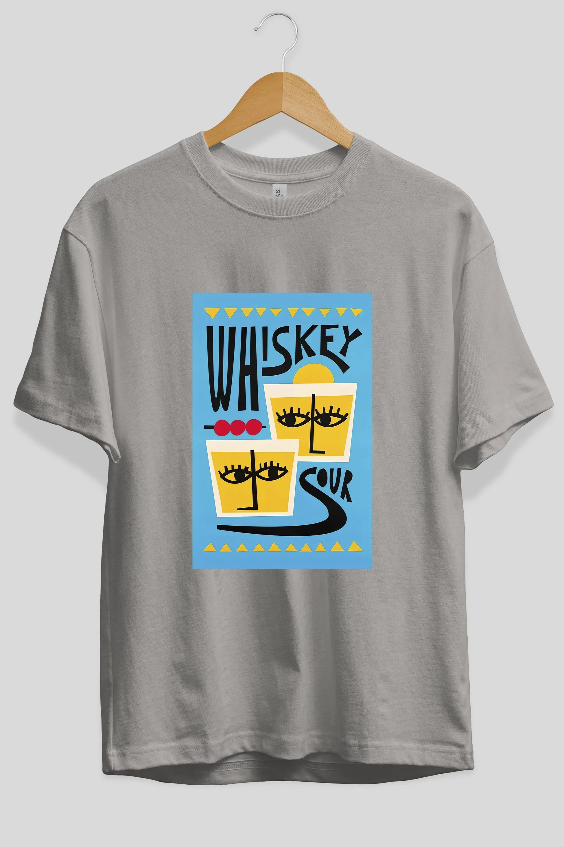 Whiskey Sour 2 Ön Baskılı Oversize t-shirt Erkek Kadın Unisex %100 Pamuk Bisiklet Yaka tişort