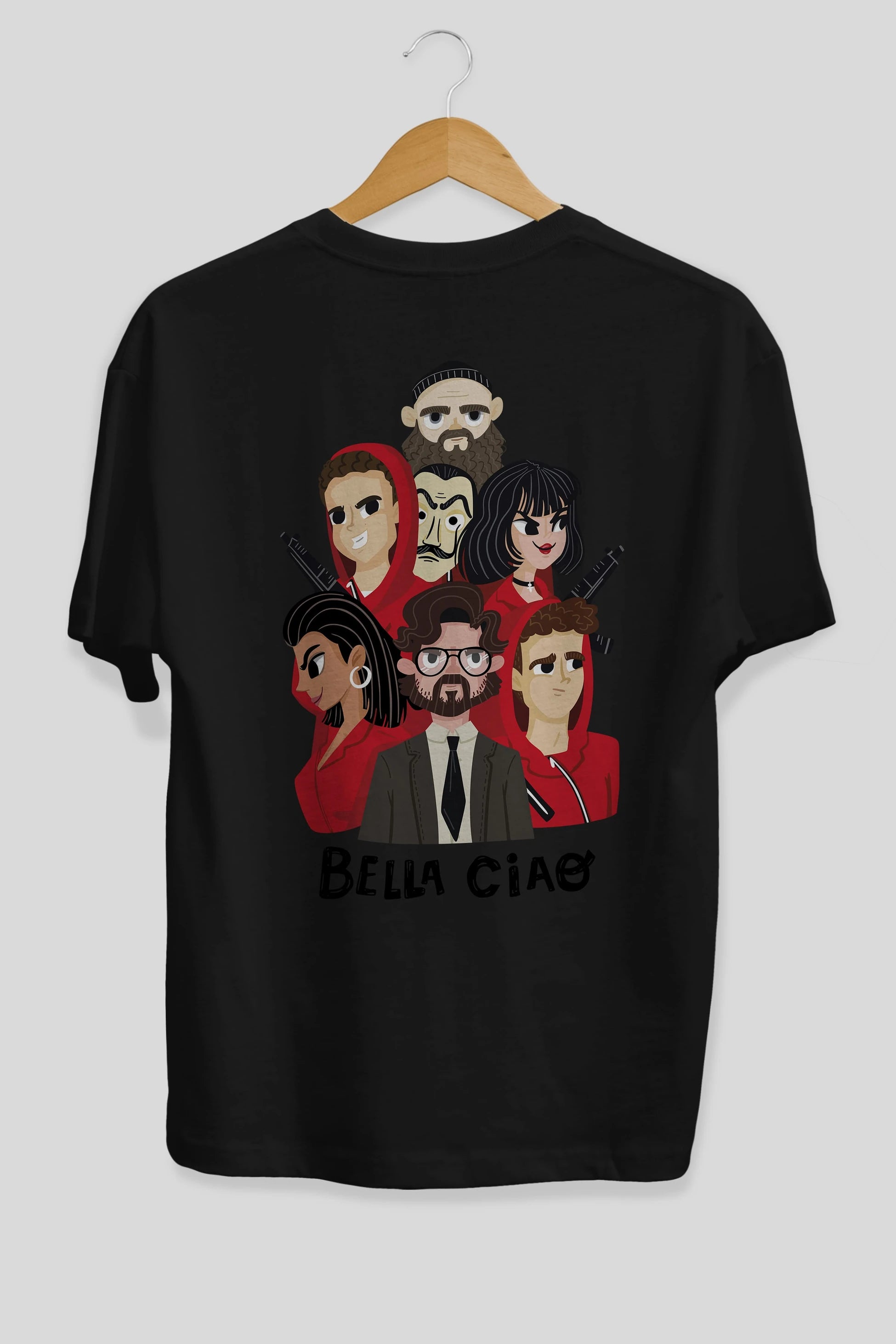 La Casa De Papel (13) Arka Baskılı Oversize t-shirt Erkek Kadın Unisex %100 Pamuk Bisiklet Yaka tişort