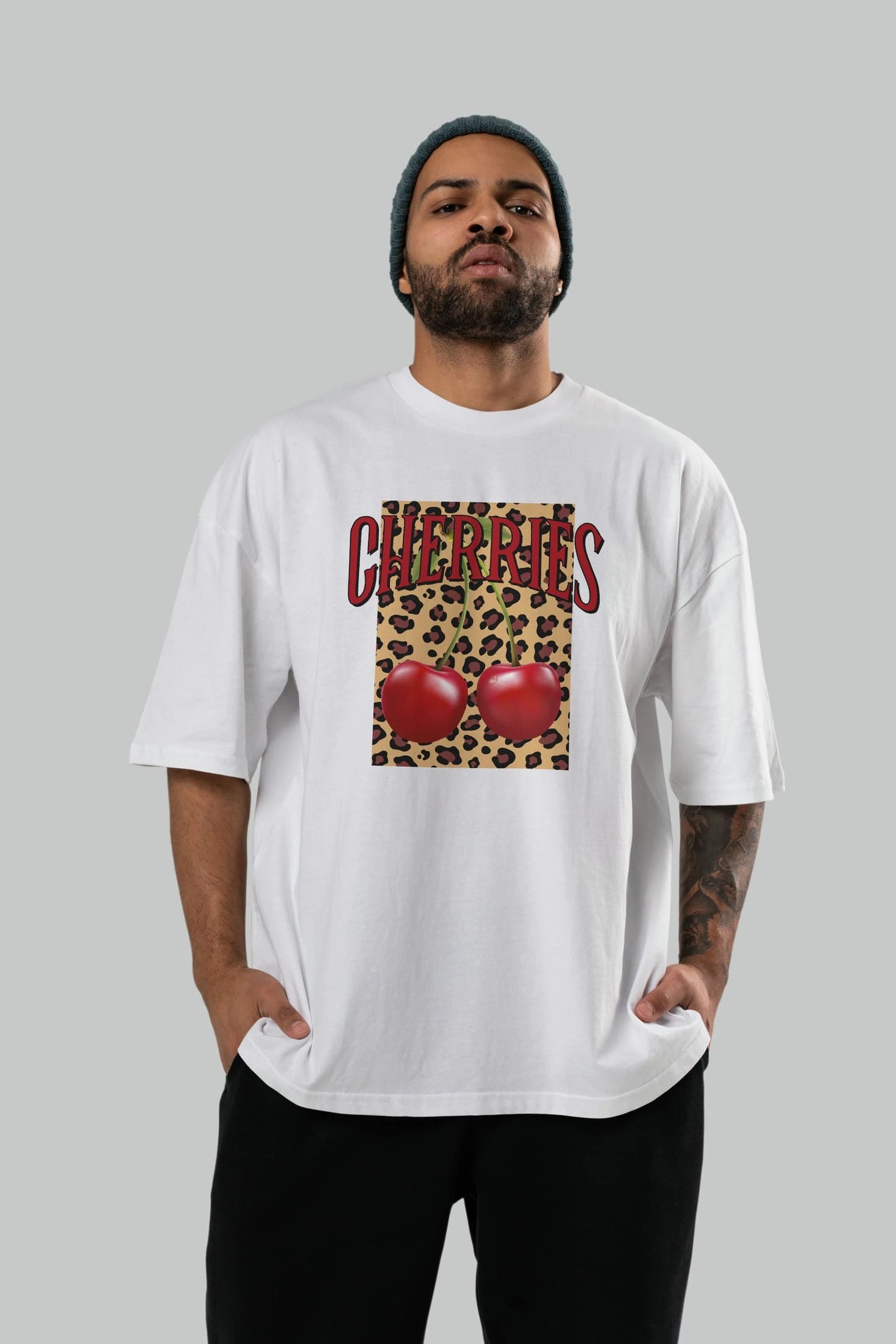 Cherry Cherries 6 Ön Baskılı Oversize t-shirt Erkek Kadın Pamuk Bisiklet Yaka tişort