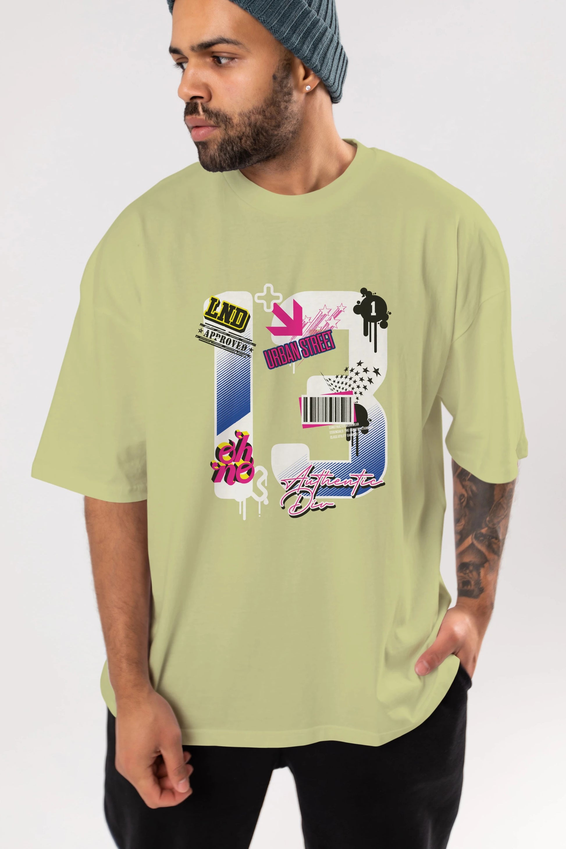 Urban Street 13 Ön Baskılı Oversize t-shirt Erkek Kadın Unisex