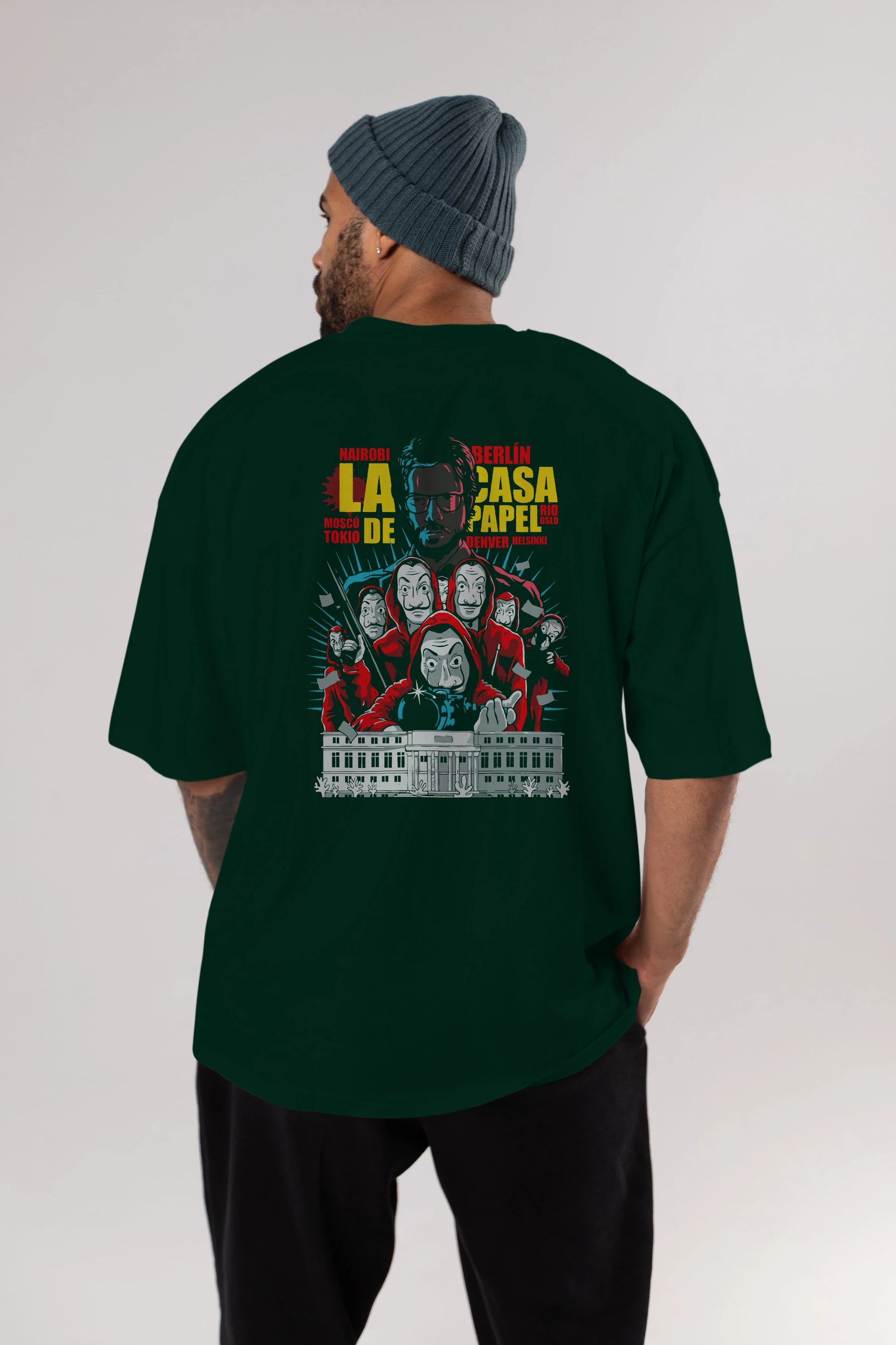 La Casa De Papel (6) Arka Baskılı Oversize t-shirt Erkek Kadın Unisex %100 Pamuk Bisiklet Yaka tişort