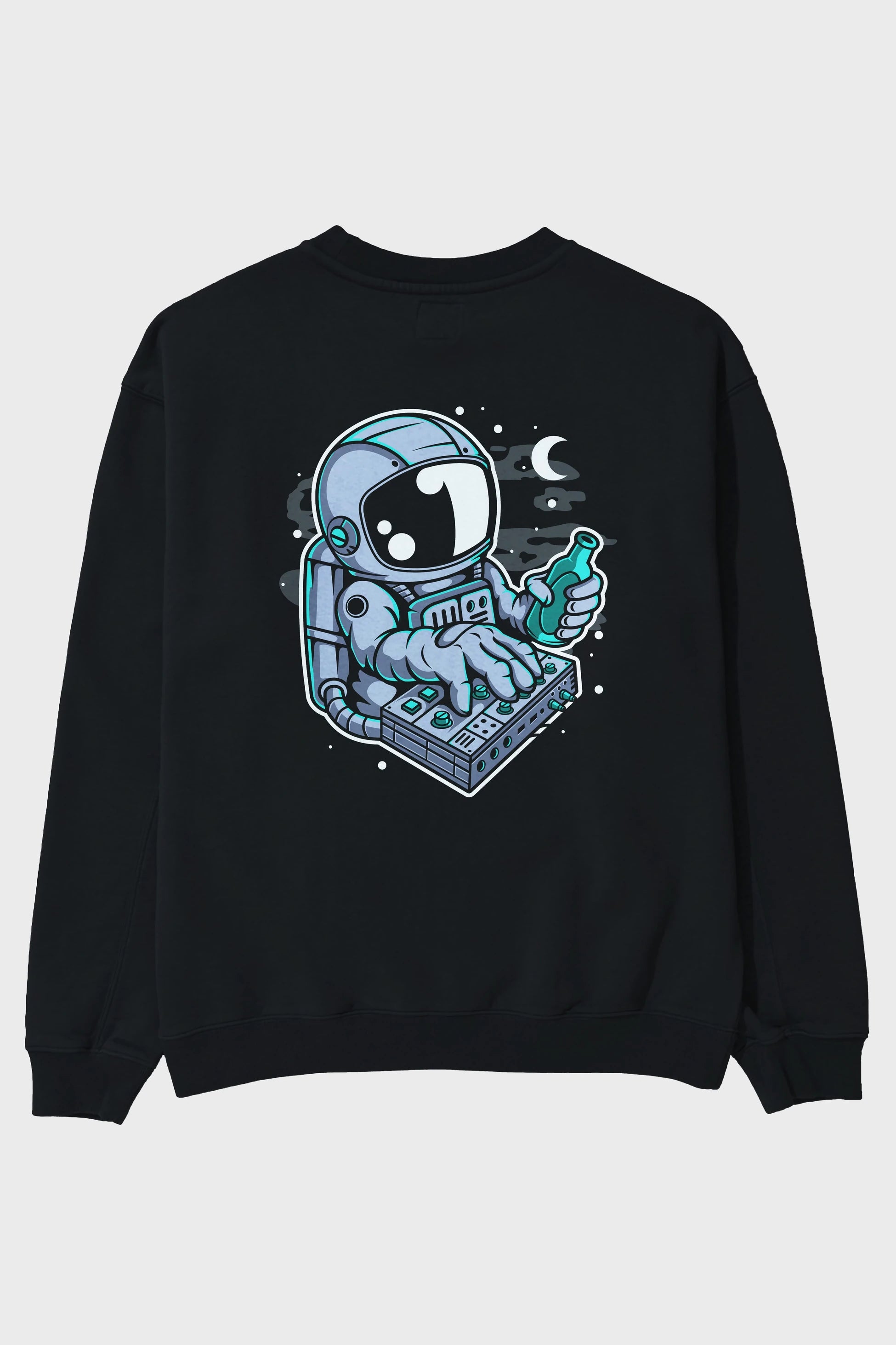 Astronaut Synth Arka Baskılı Oversize Sweatshirt Erkek Kadın Unisex