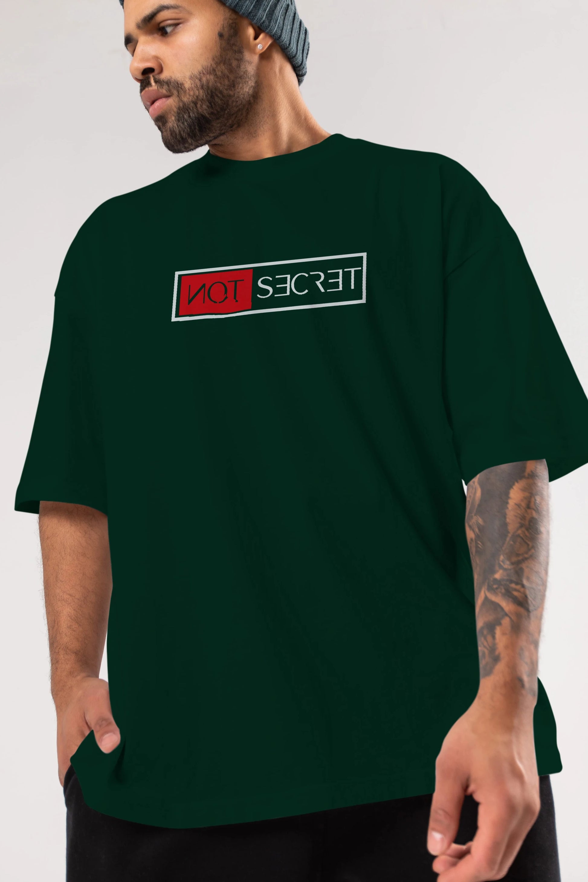 Not Secret Ön Baskılı Oversize t-shirt %100 pamuk Erkek Kadın Unisex