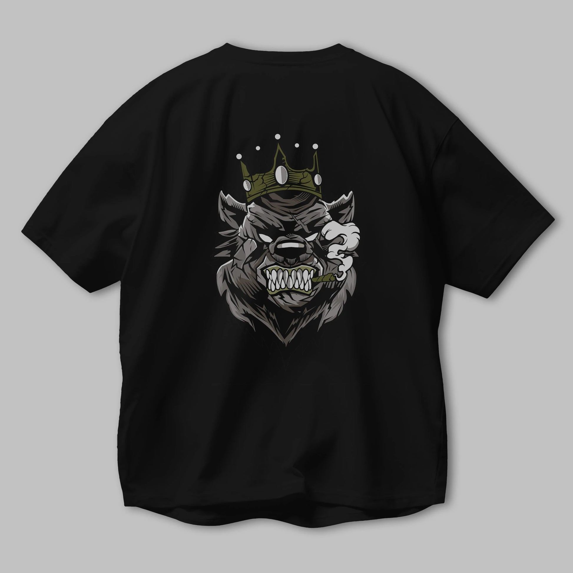 Bear King Arka Baskılı Oversize t-shirt Erkek Kadın Unisex %100 Pamuk tişort