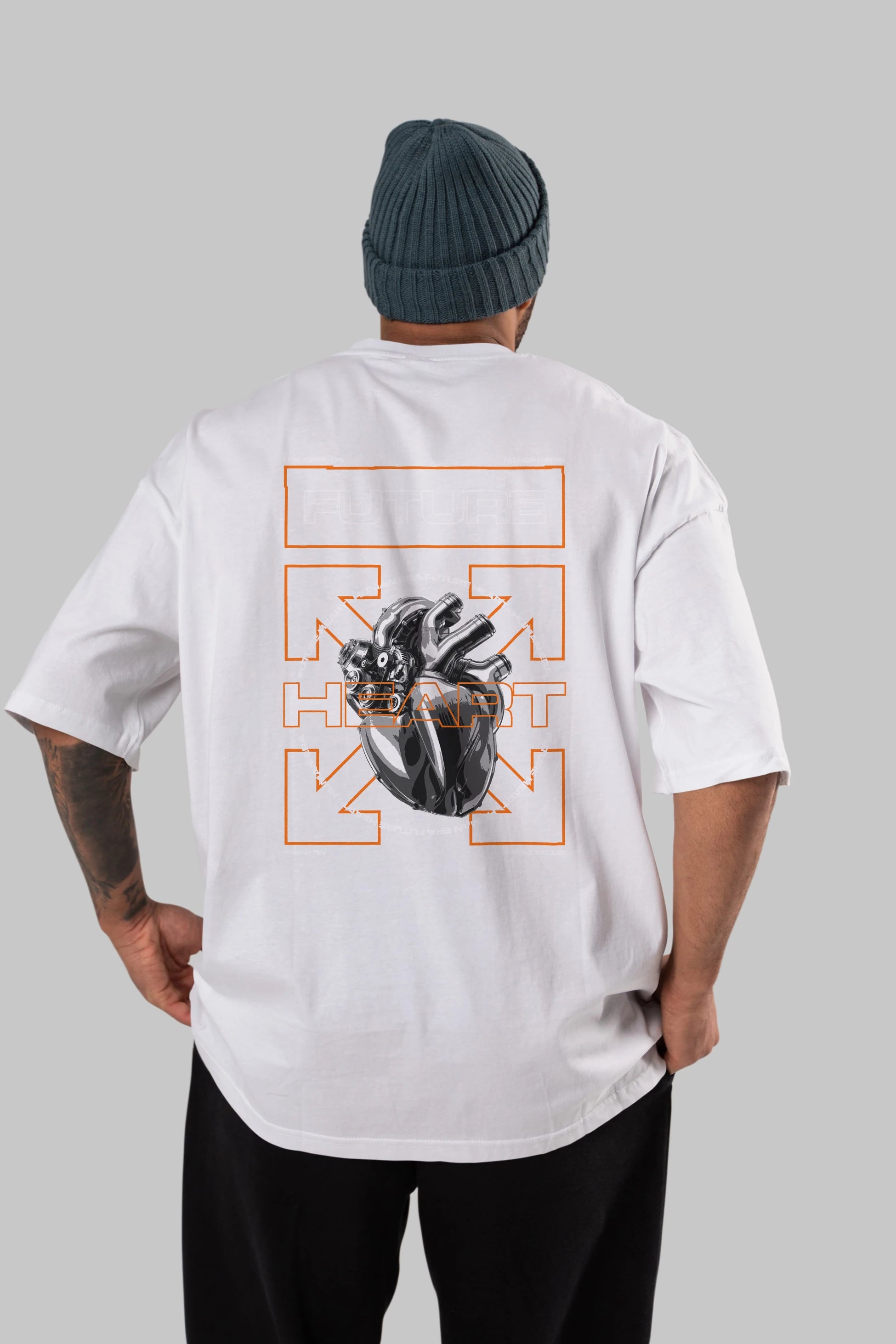 Future Heart Arka Baskılı Oversize t-shirt Erkek Kadın Unisex