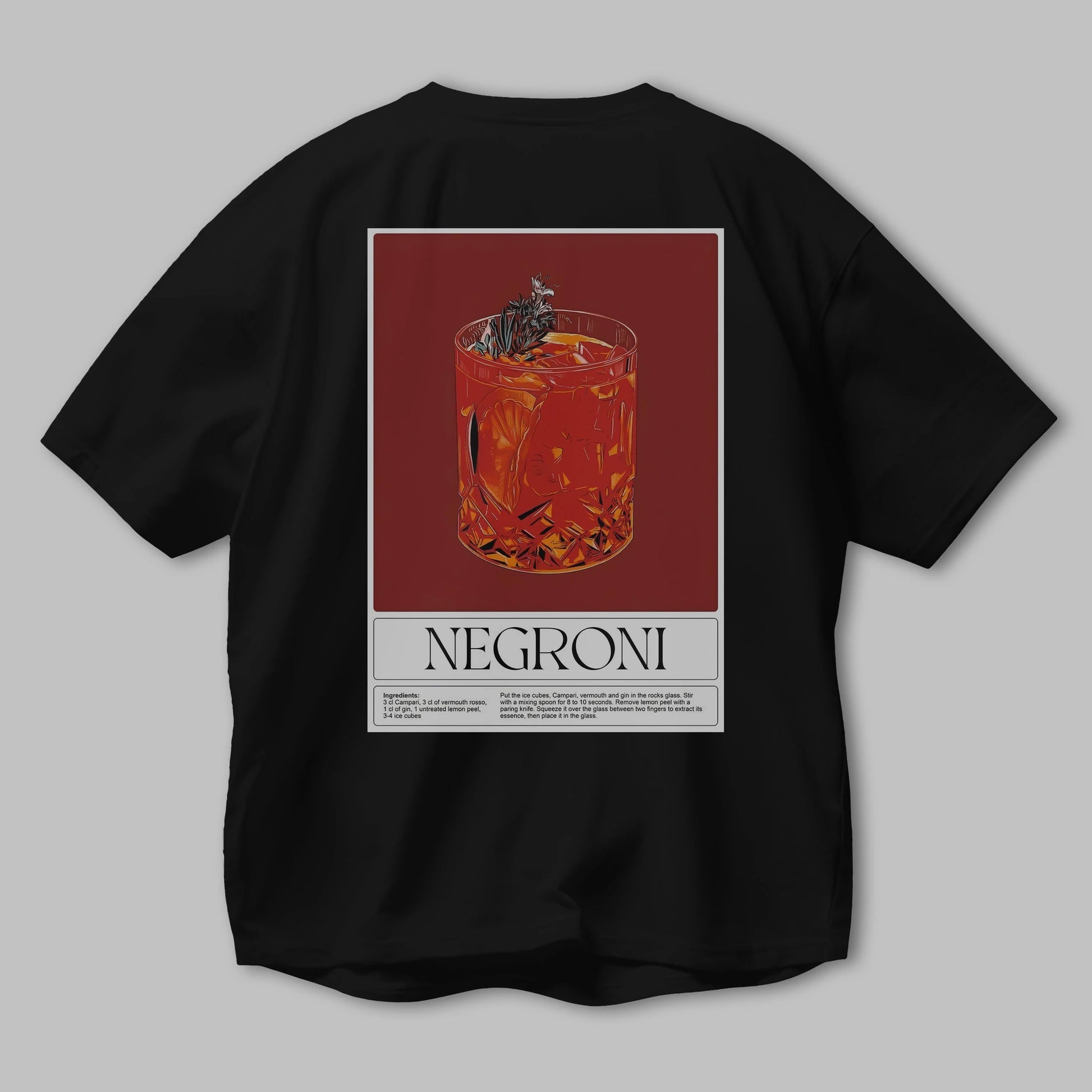 Negroni 2 Arka Baskılı Oversize t-shirt Erkek Kadın Unisex %100 Pamuk Bisiklet Yaka tişort