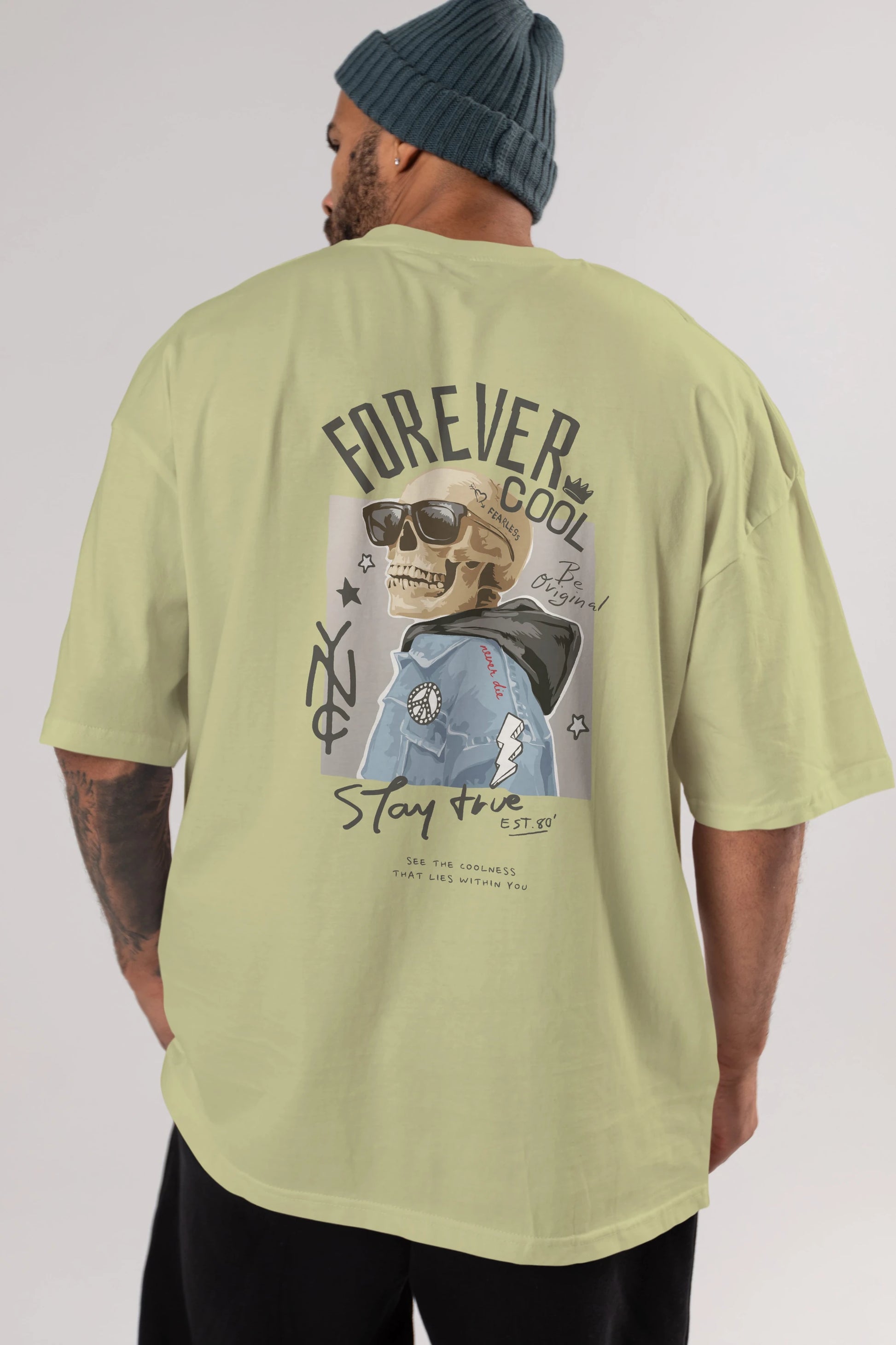 Teddy Bear Forever Cool Arka Baskılı Oversize t-shirt Erkek Kadın Unisex %100 Pamuk