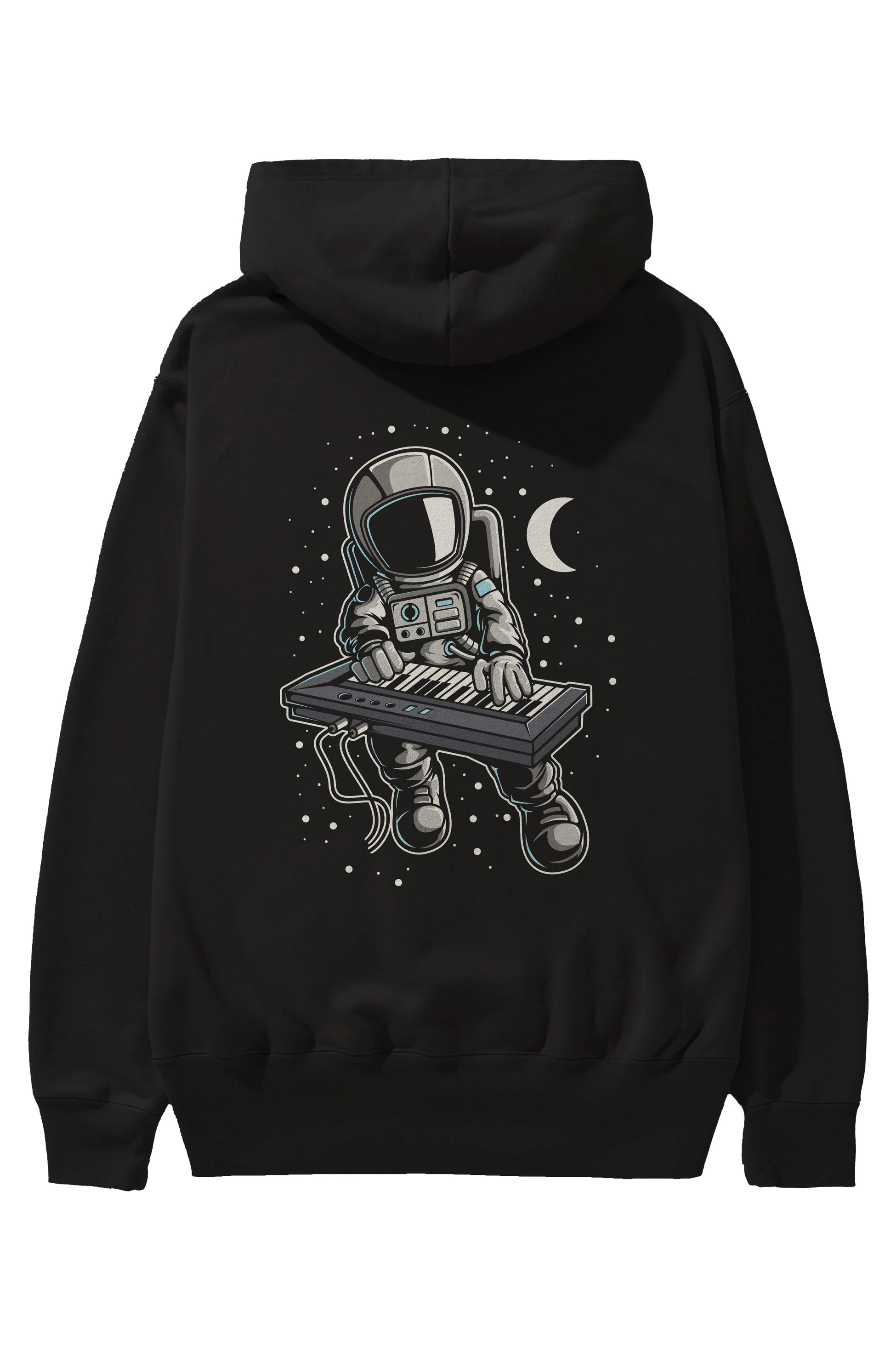 Astronaut Keyboard (2) Arka Baskılı Hoodie Oversize Kapüşonlu Sweatshirt Erkek Kadın Unisex