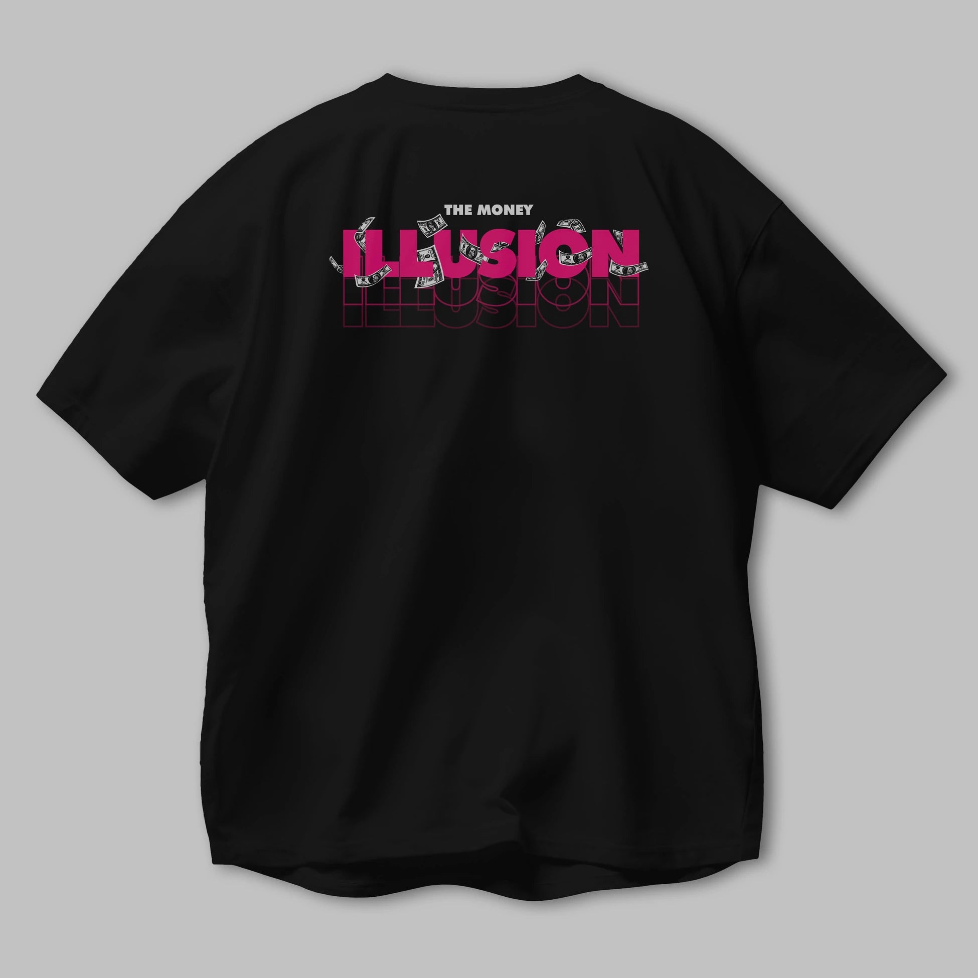 The Money Illusion Arka Baskılı Oversize t-shirt Erkek Kadın Unisex