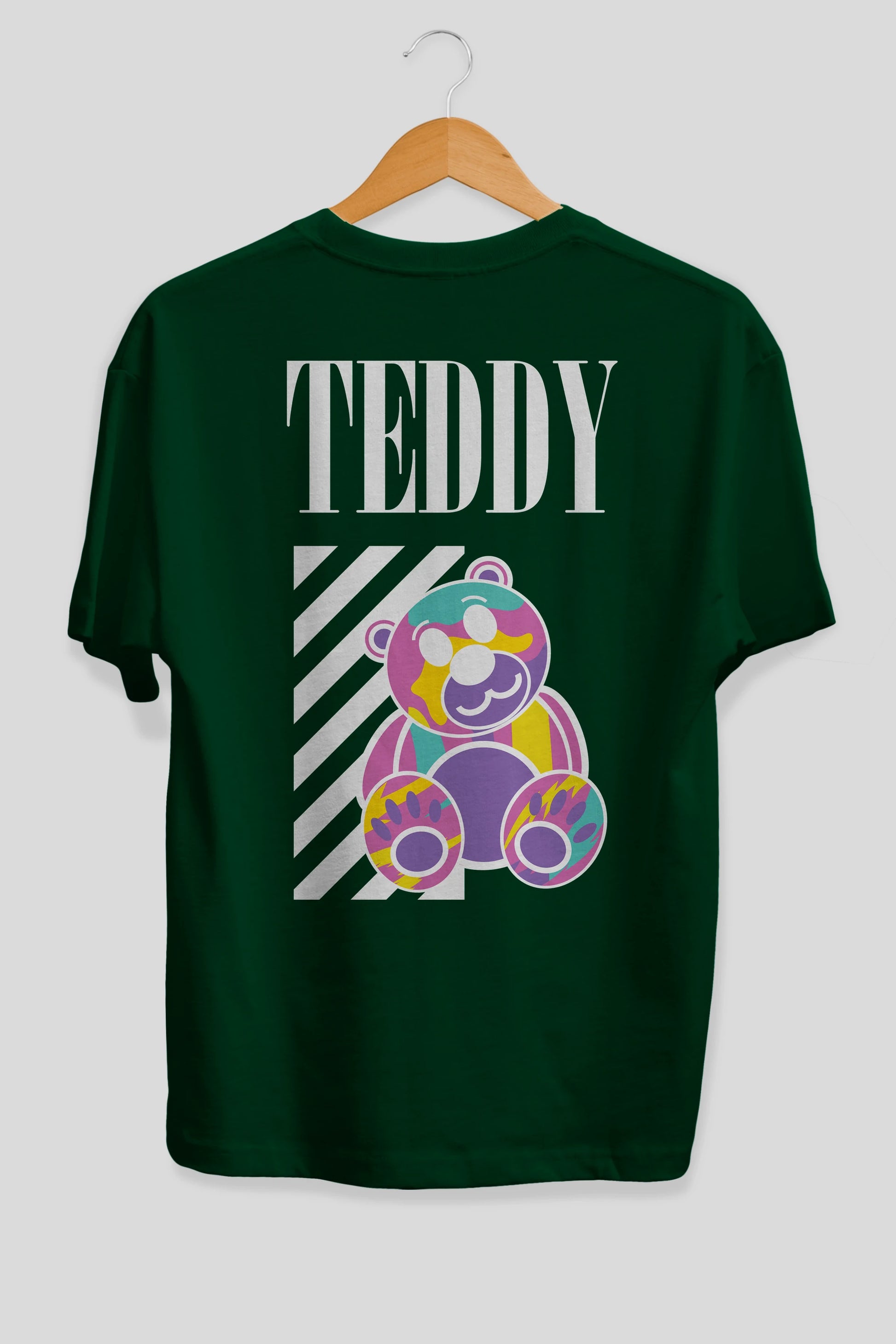Teddy Bear 2 Arka Baskılı Oversize t-shirt Erkek Kadın Unisex