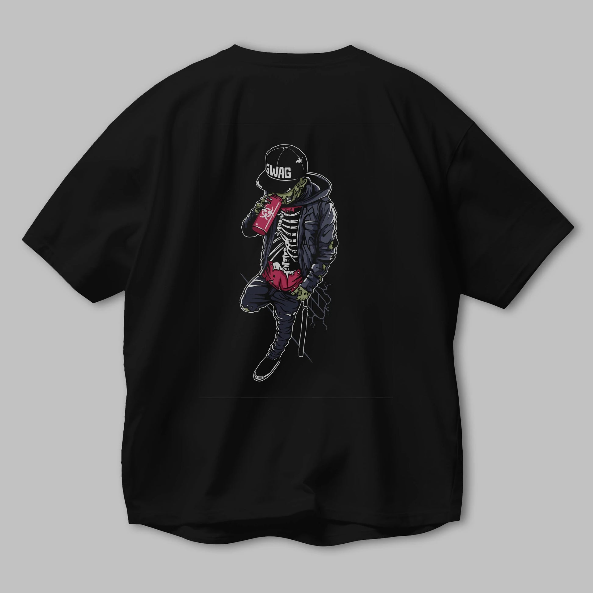 Zombie Swag Arka Baskılı Oversize t-shirt Erkek Kadın Unisex %100 Pamuk