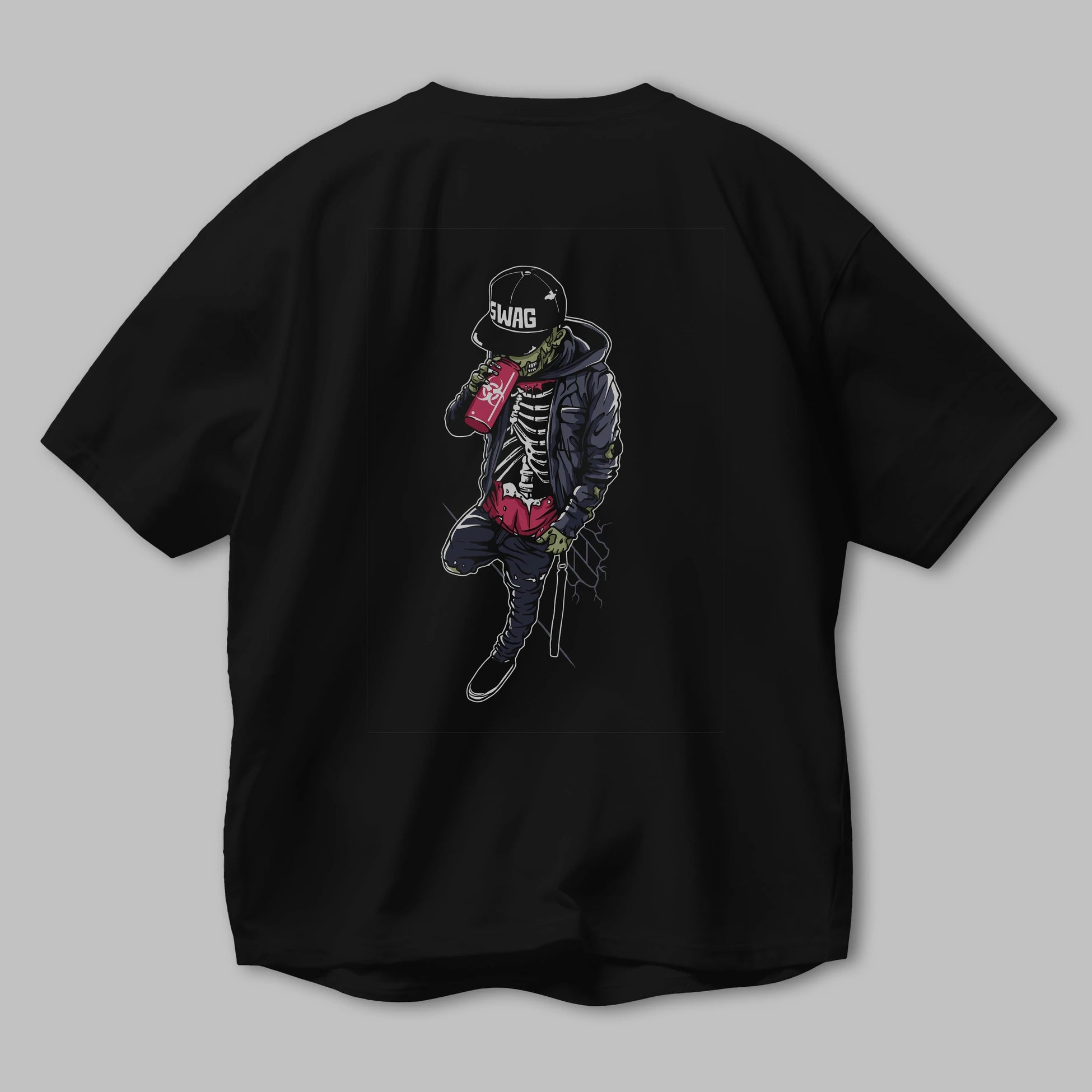 Zombie Swag Arka Baskılı Oversize t-shirt Erkek Kadın Unisex %100 Pamuk