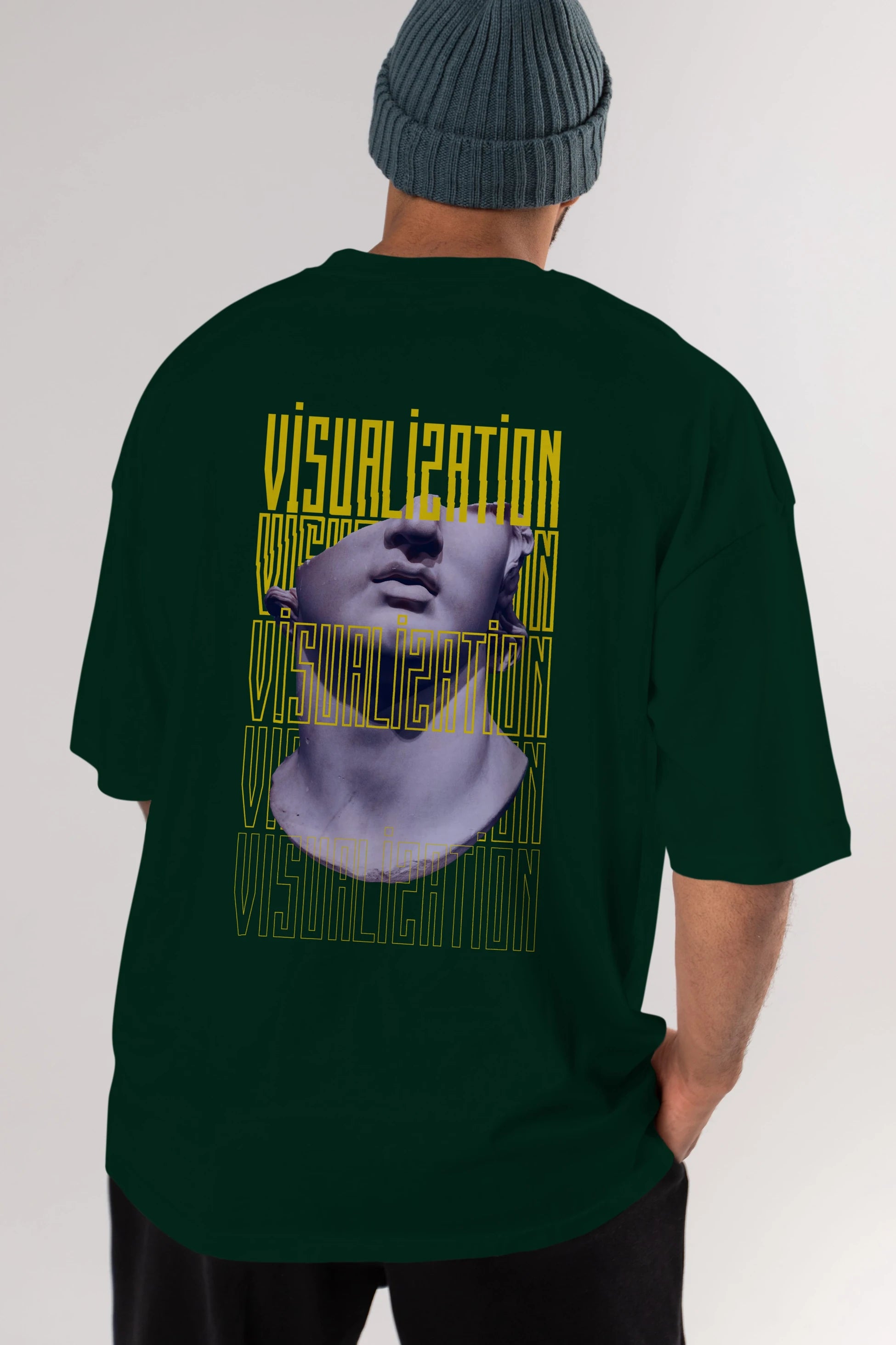 Visualization Yazılı Arka Baskılı Oversize t-shirt Erkek Kadın Unisex
