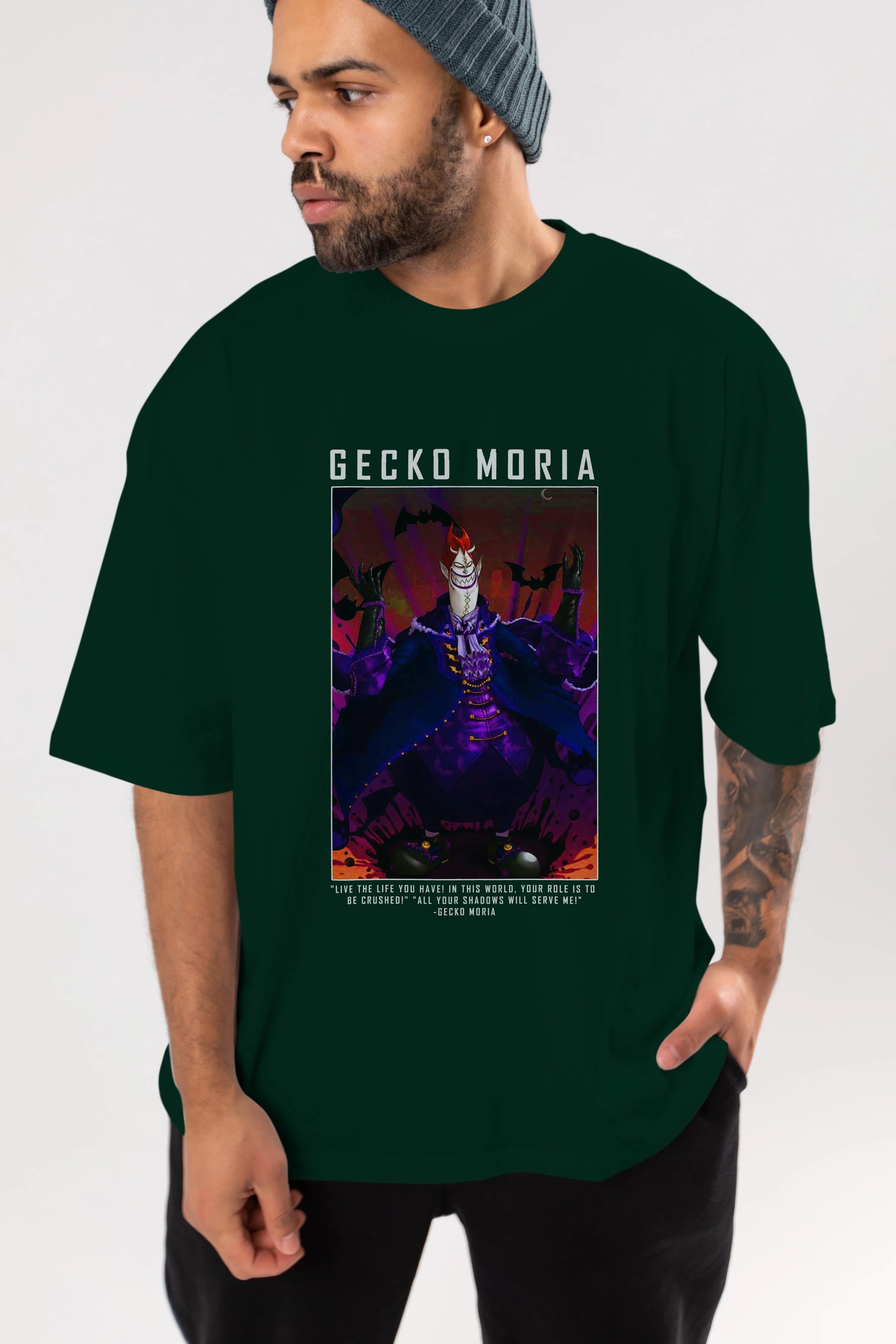 Gecko Moria Anime Ön Baskılı Oversize t-shirt Erkek Kadın Unisex