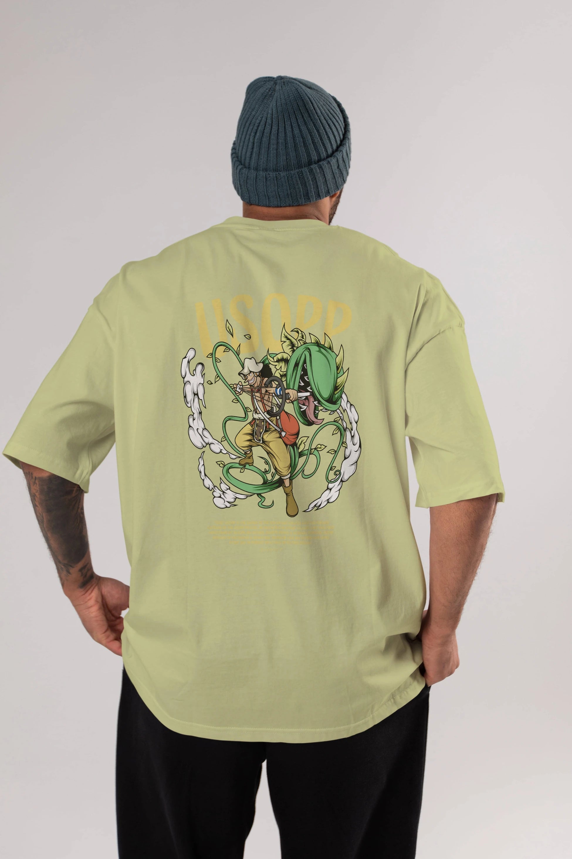 Usopp Anime Arka Baskılı Oversize t-shirt Erkek Kadın Unisex