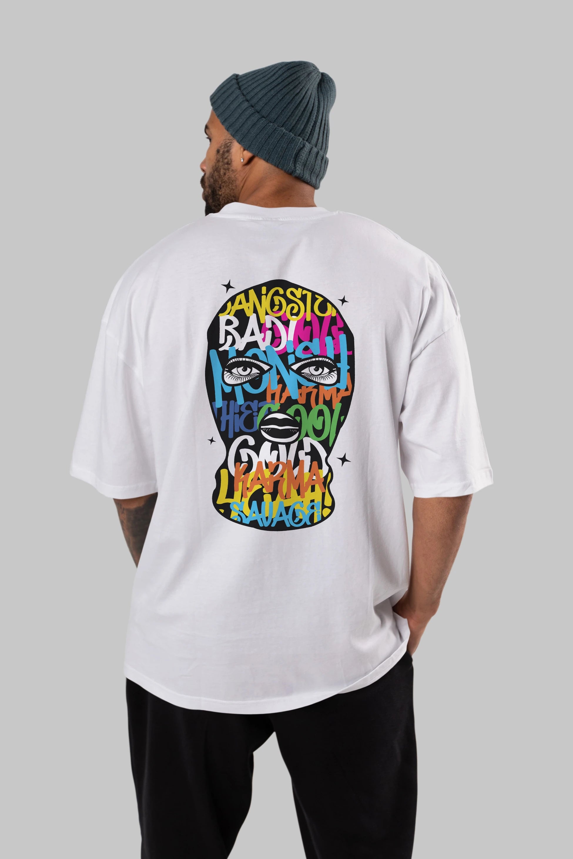 Karma Savage Arka Baskılı Oversize t-shirt Erkek Kadın Unisex