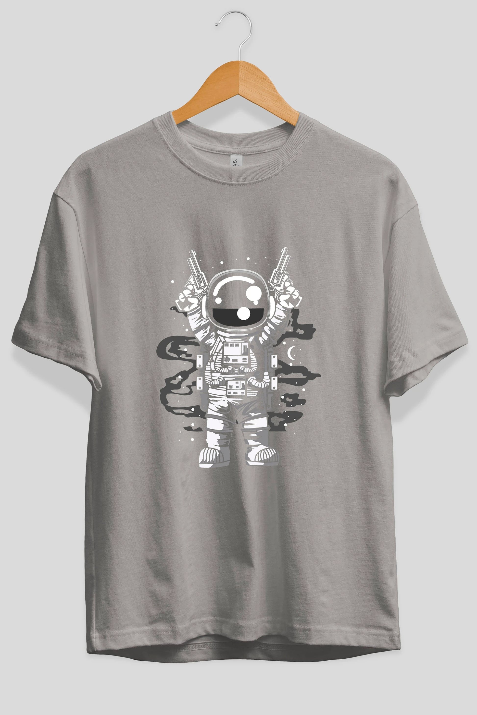 Astronaut Gun Ön Baskılı Oversize t-shirt Erkek Kadın Unisex