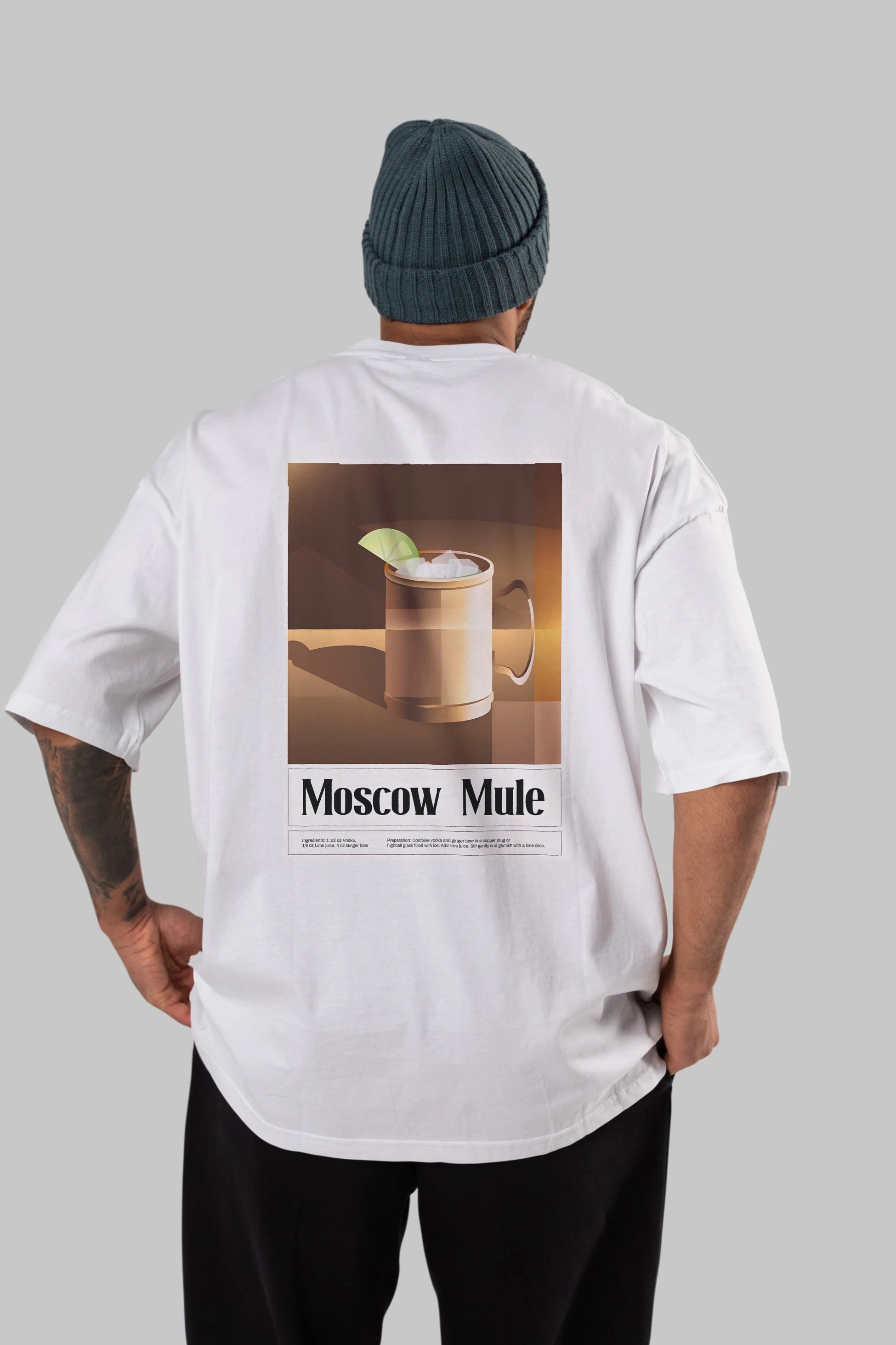 Moscow Mule 3 Arka Baskılı Oversize t-shirt Erkek Kadın Unisex %100 Pamuk Bisiklet Yaka tişort