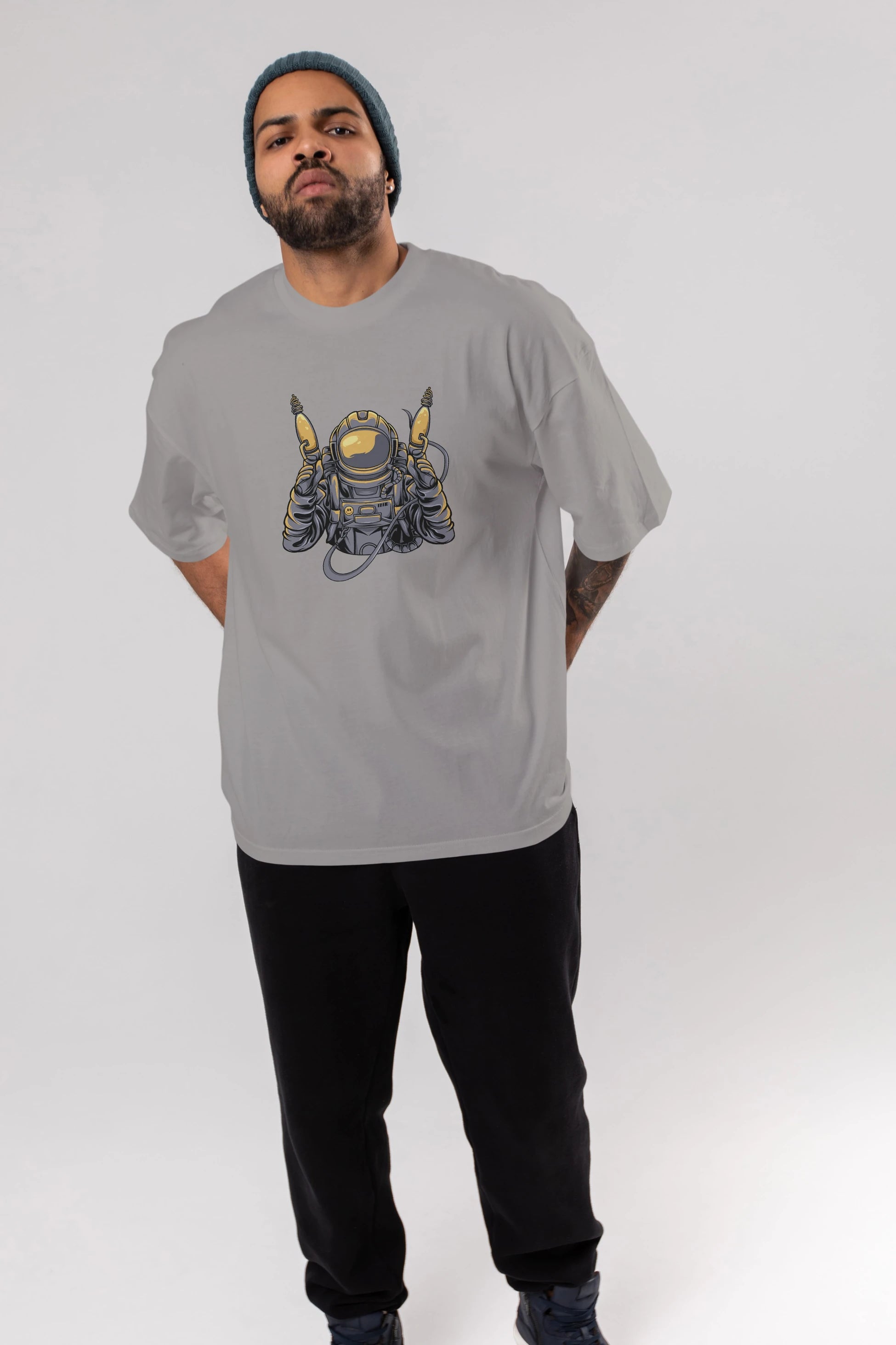 Alien Hunter Ön Baskılı Oversize t-shirt Erkek Kadın Unisex
