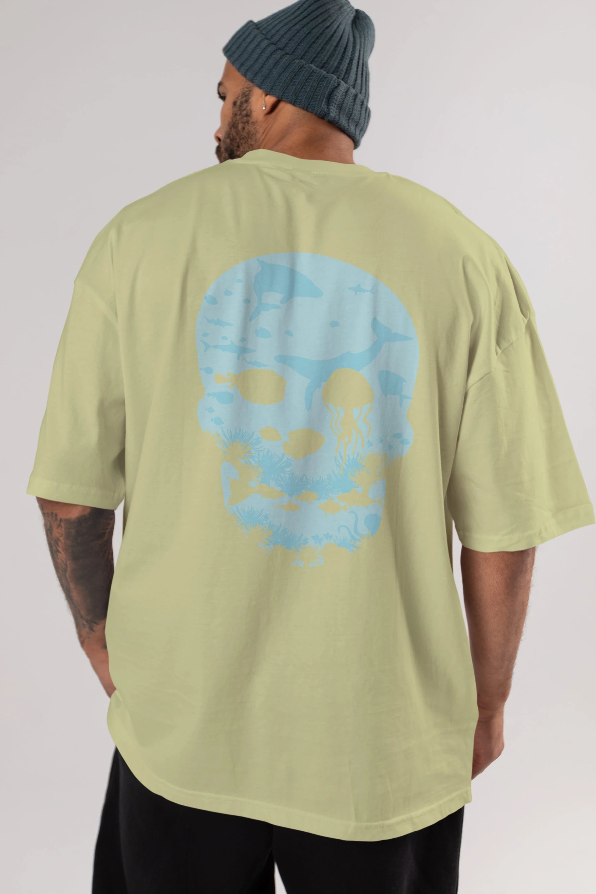 Dead Sea Arka Baskılı Oversize t-shirt %100 pamuk Erkek Kadın Unisex