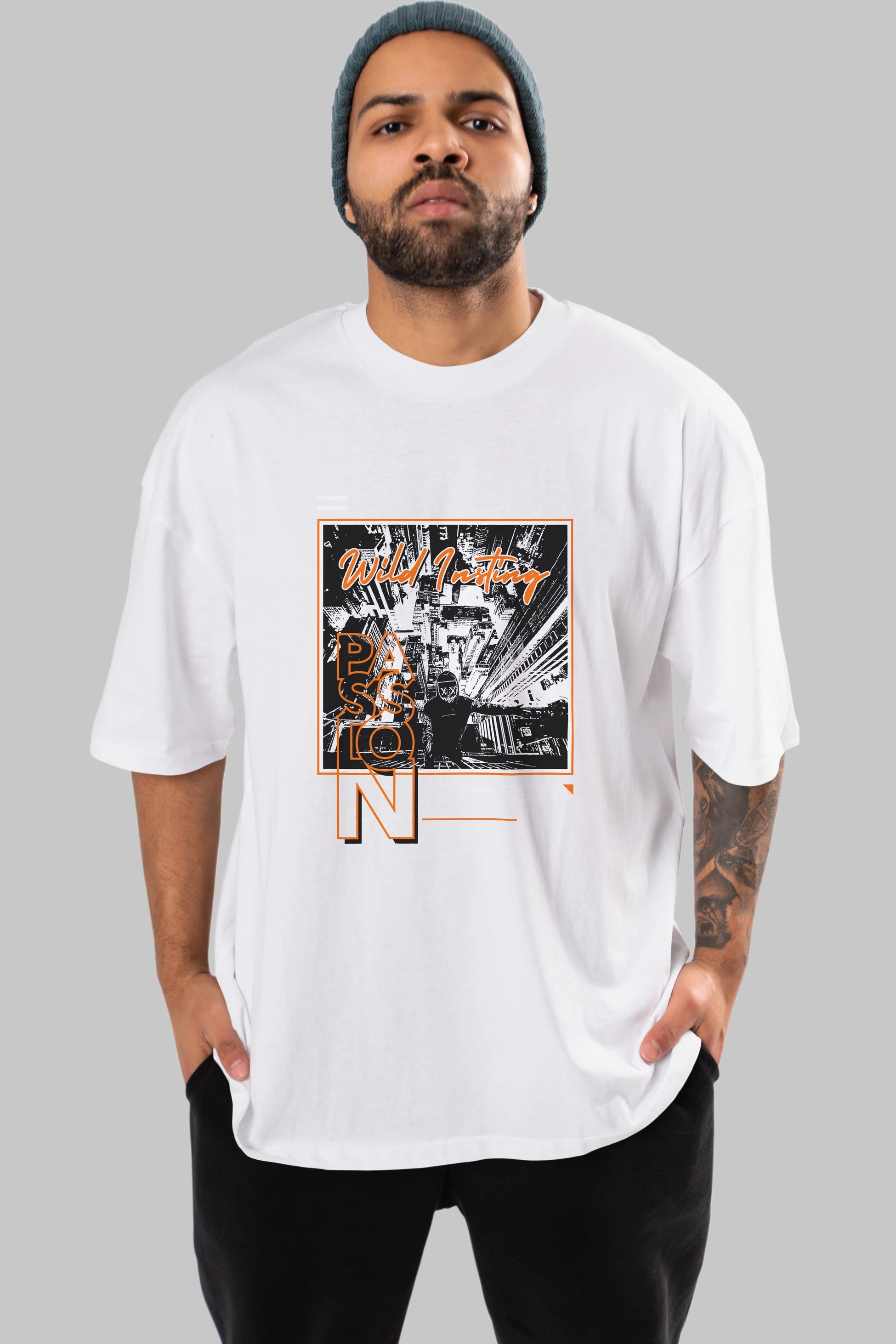 Wild Passion Ön Baskılı Oversize t-shirt Erkek Kadın Unisex