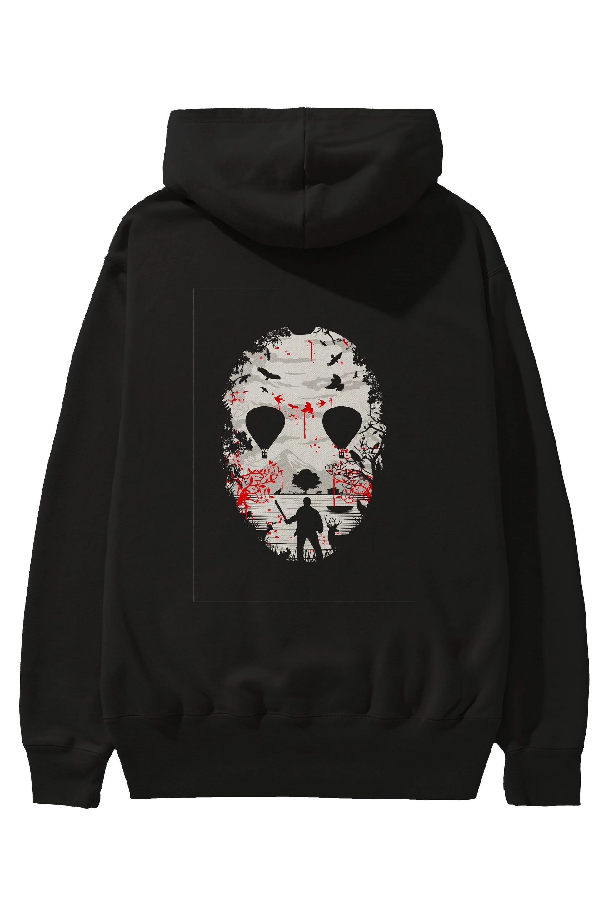 Crystal Lake Arka Baskılı Hoodie Oversize Kapüşonlu Sweatshirt Erkek Kadın Unisex