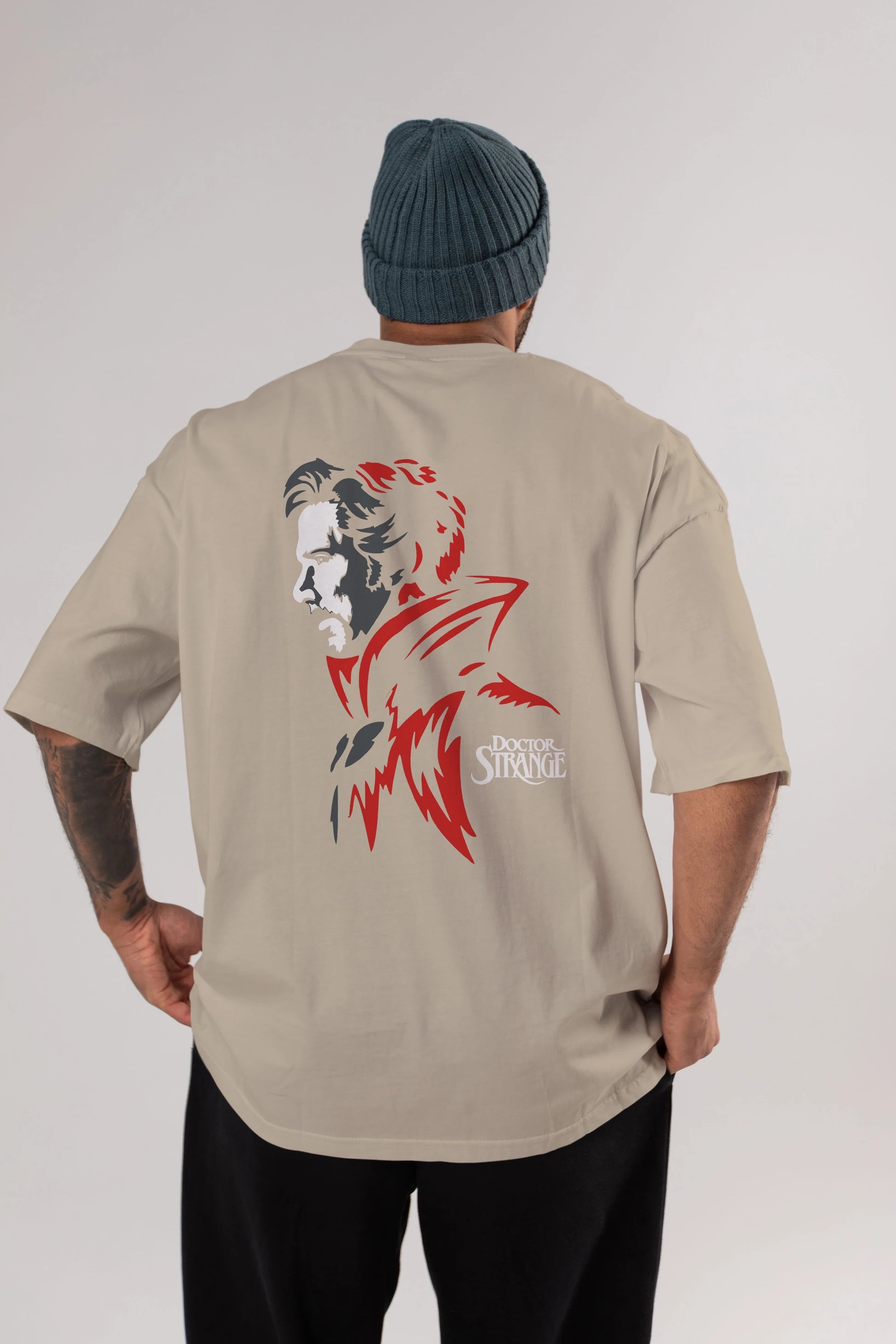 Doctor Strange (2) Arka Baskılı Oversize t-shirt Erkek Kadın Unisex %100 Pamuk Bisiklet Yaka tişort