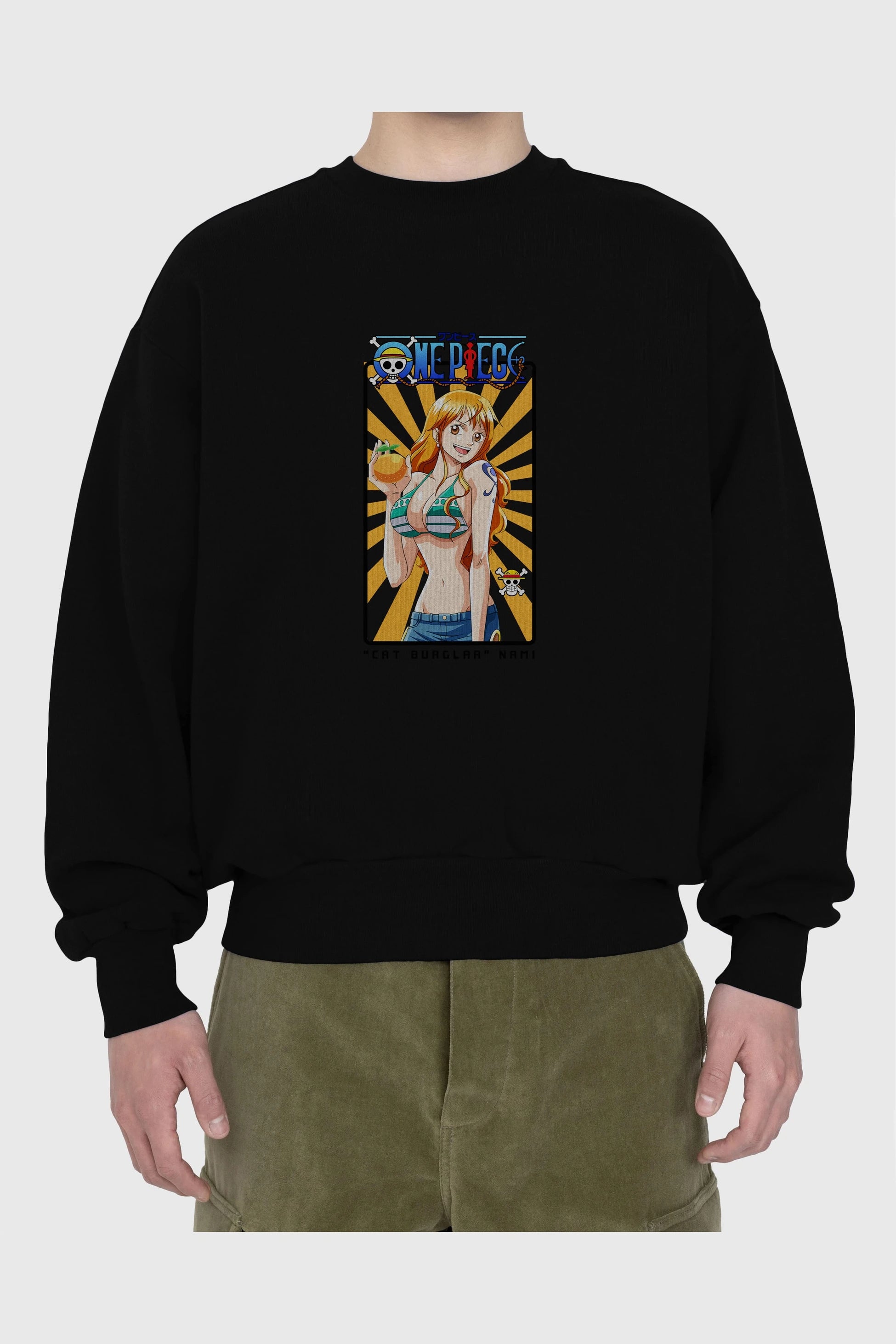 Nami Ön Baskılı Anime Oversize Sweatshirt Erkek Kadın Unisex