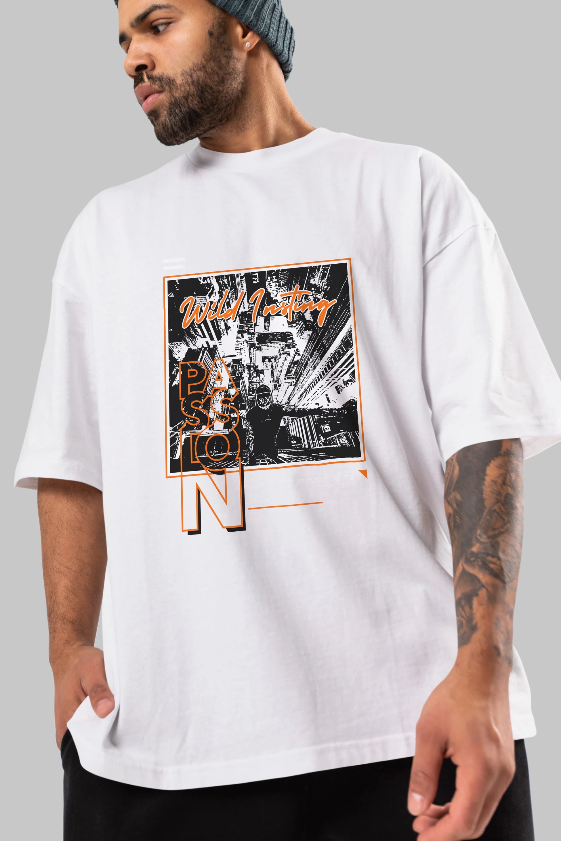 Wild Passion Ön Baskılı Oversize t-shirt Erkek Kadın Unisex