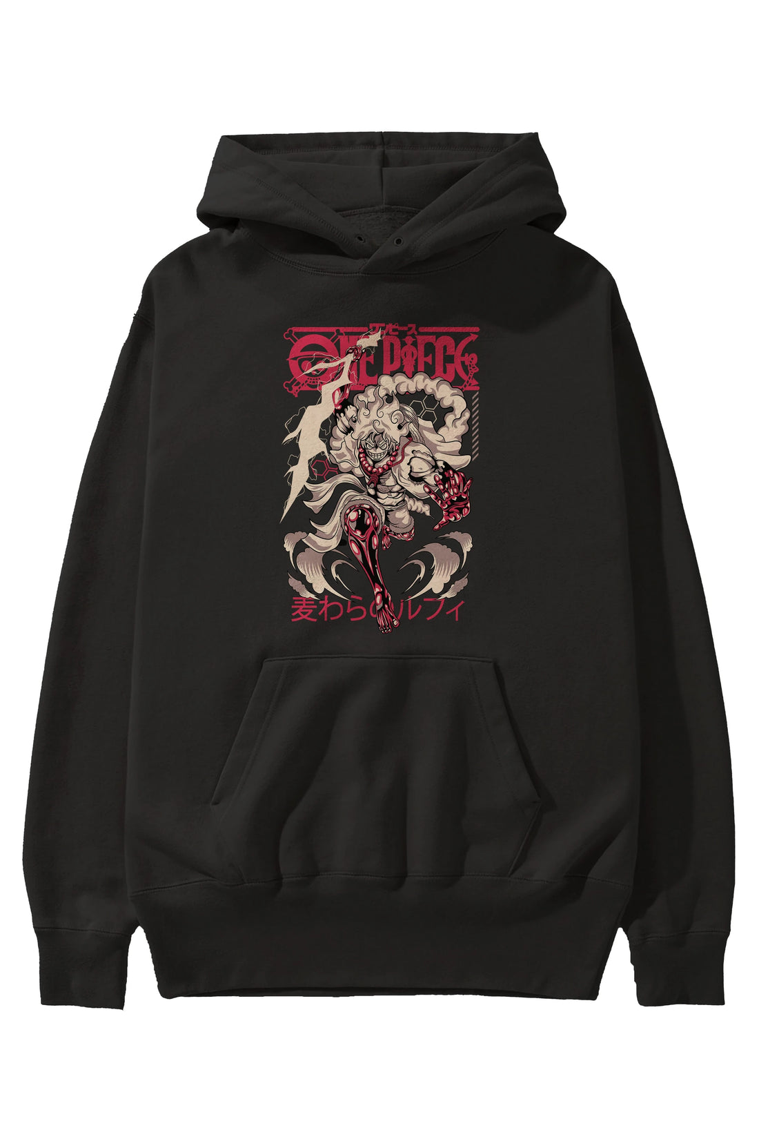 MONKEY D. LUFF-ONE PIECE 1 Anime Ön Baskılı Hoodie Oversize Kapüşonlu Sweatshirt Erkek Kadın Unisex