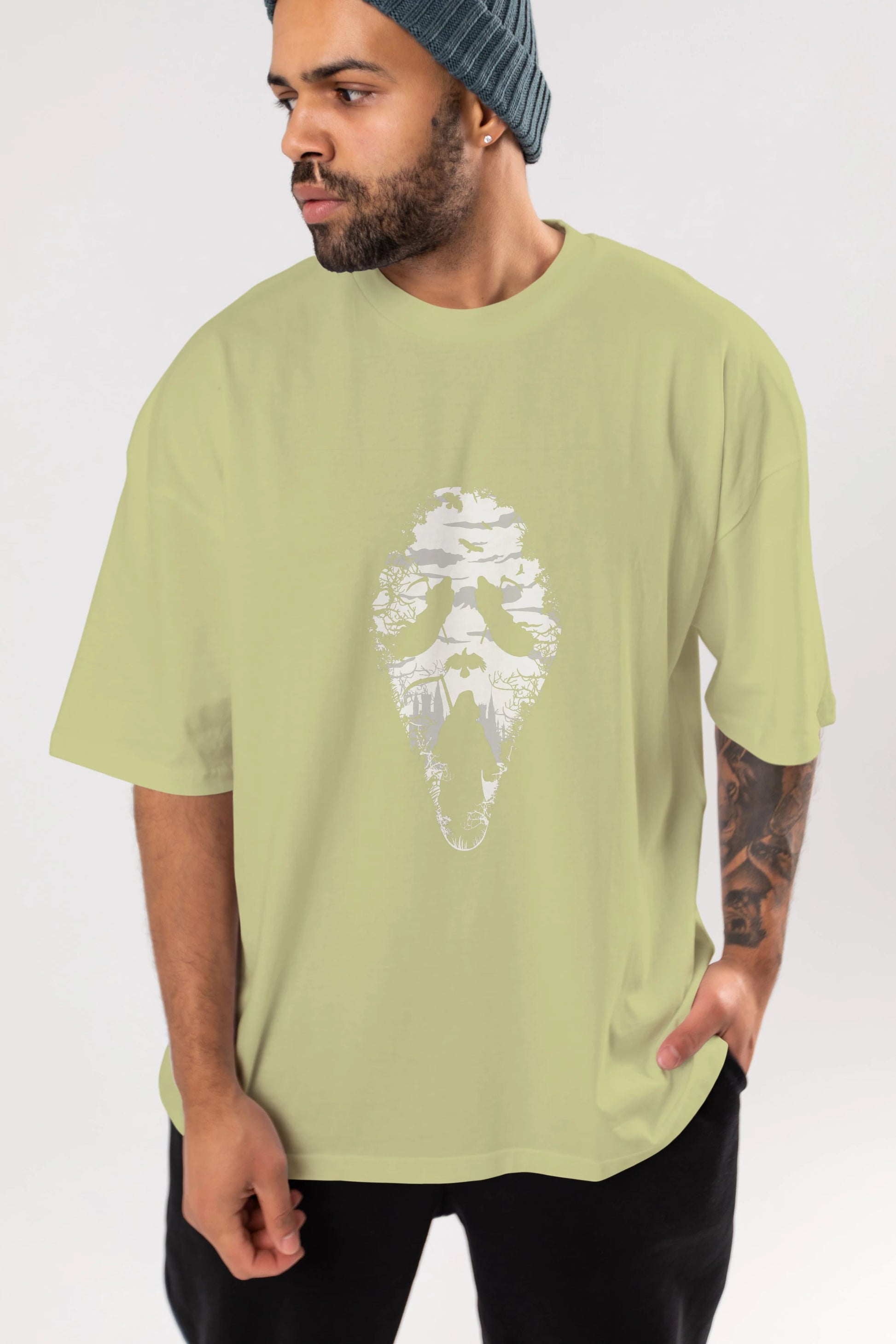 Reaper Scream Ön Baskılı Oversize t-shirt %100 pamuk Erkek Kadın Unisex