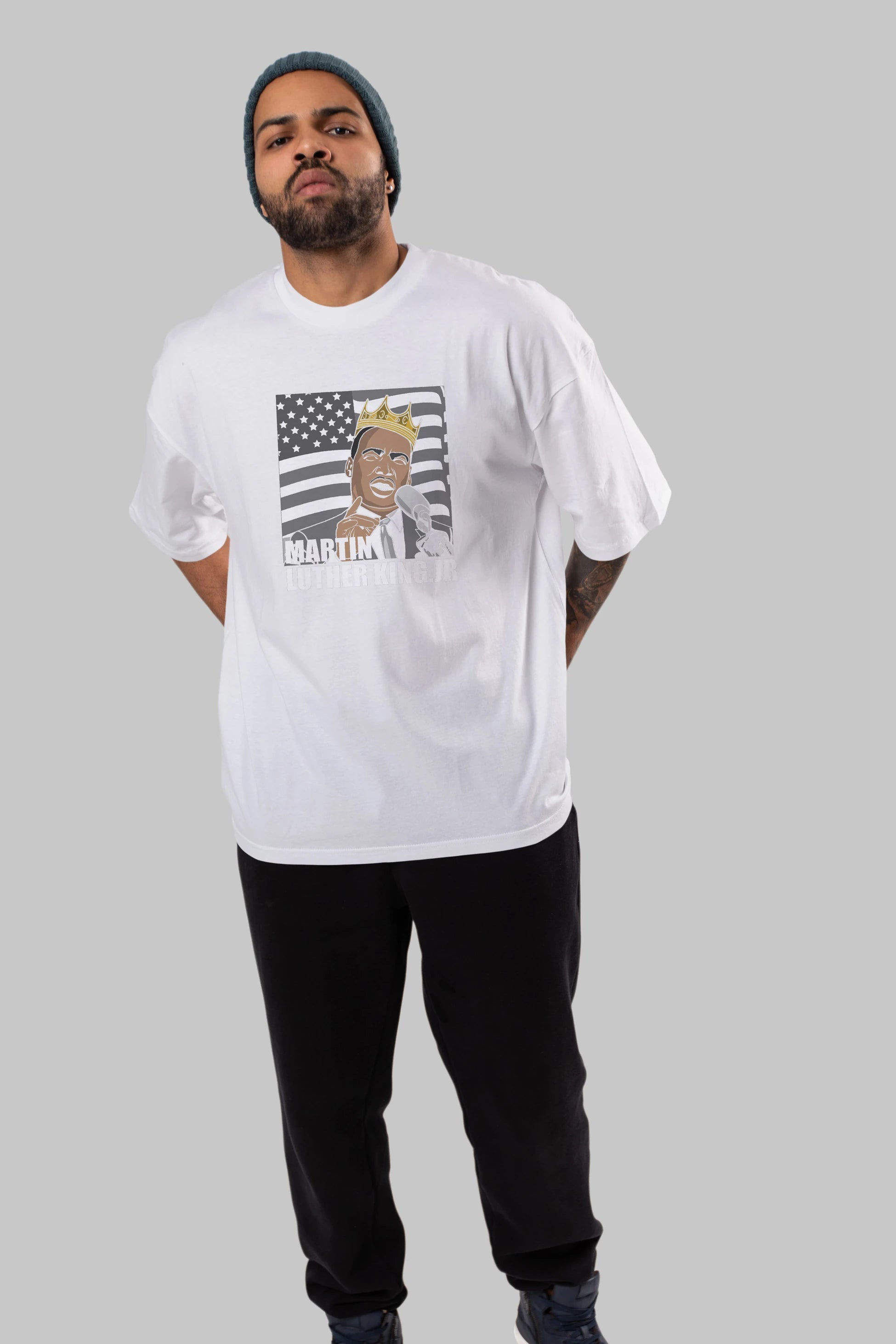 Luther King Ön Baskılı Oversize t-shirt Erkek Kadın Unisex %100 Pamuk tişort