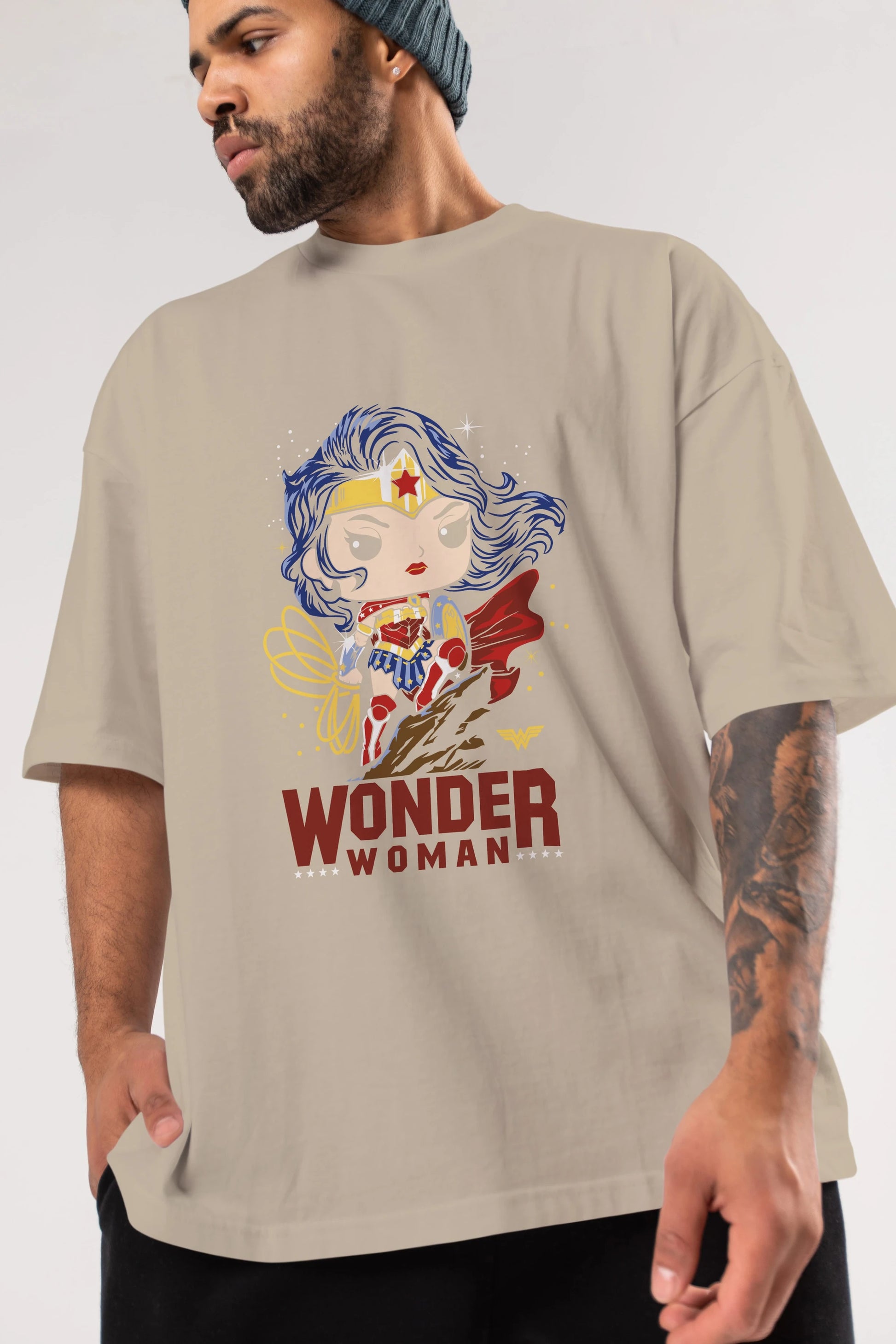 Wonder Woman (2) Ön Baskılı Oversize t-shirt Erkek Kadın Unisex %100 Pamuk Bisiklet Yaka tişort