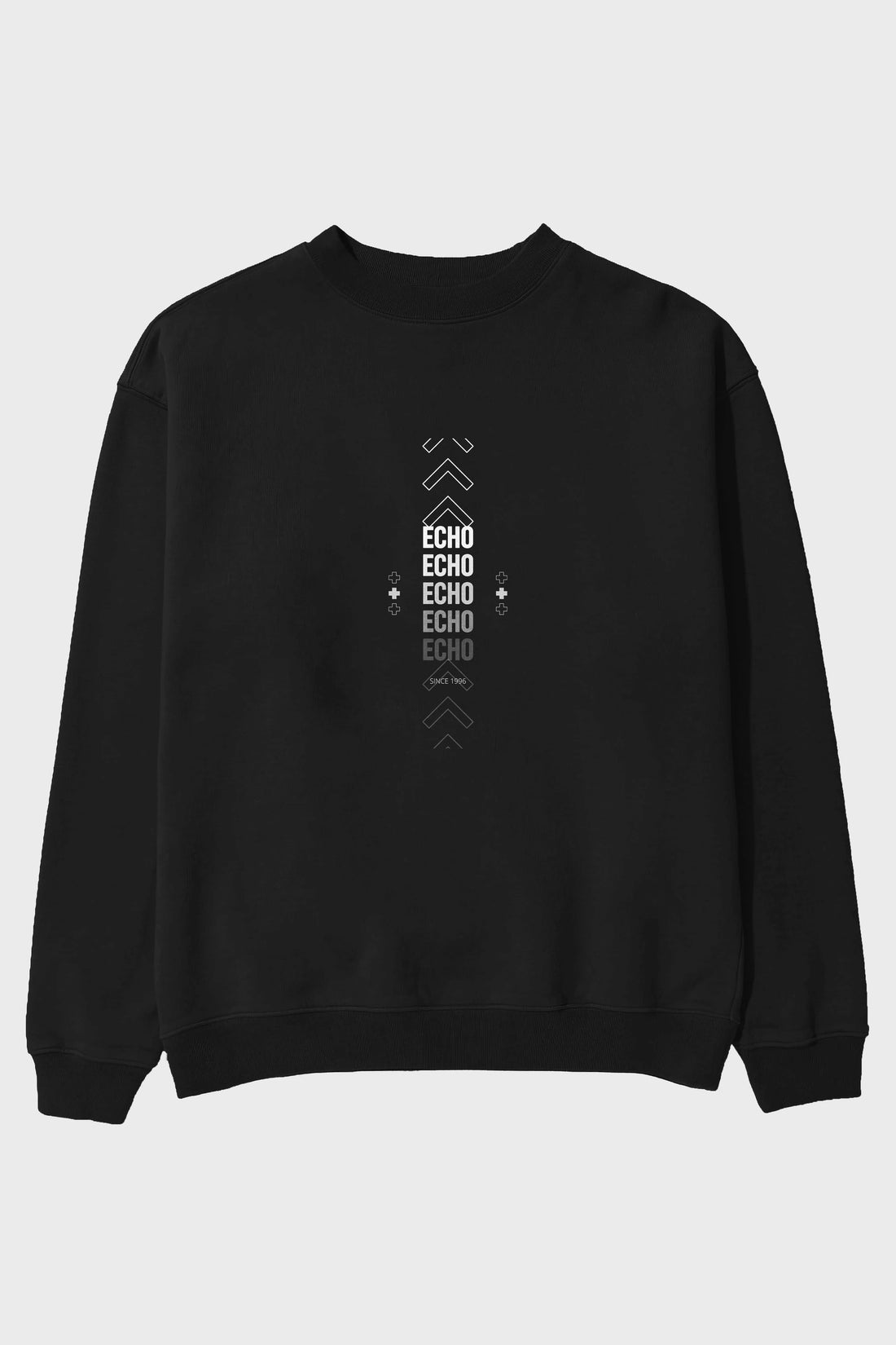 Echo Yazılı Ön Baskılı Oversize Sweatshirt Erkek Kadın Unisex