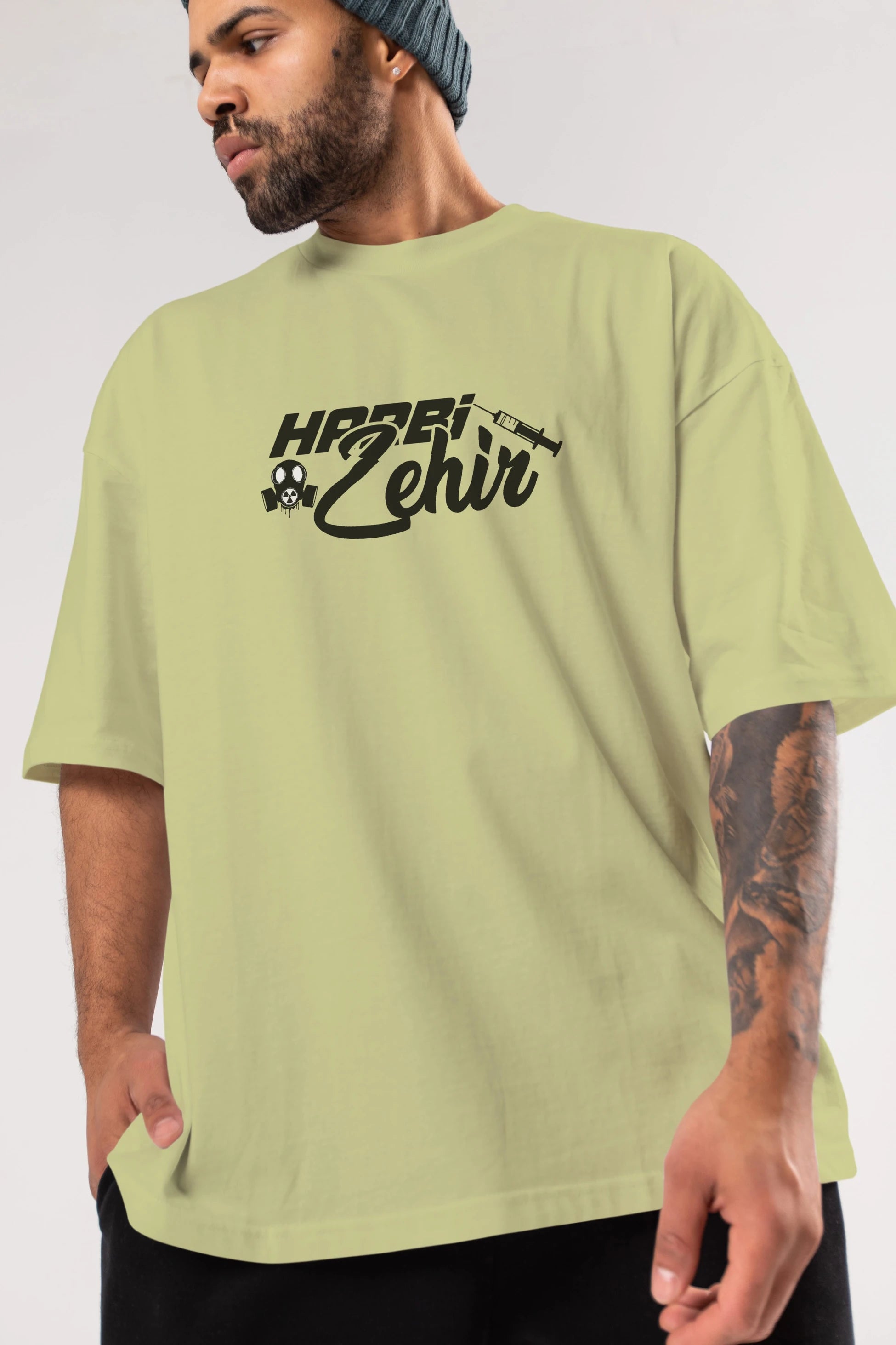 Harbi Zehir Ön Baskılı Oversize t-shirt %100 pamuk Erkek Kadın Unisex