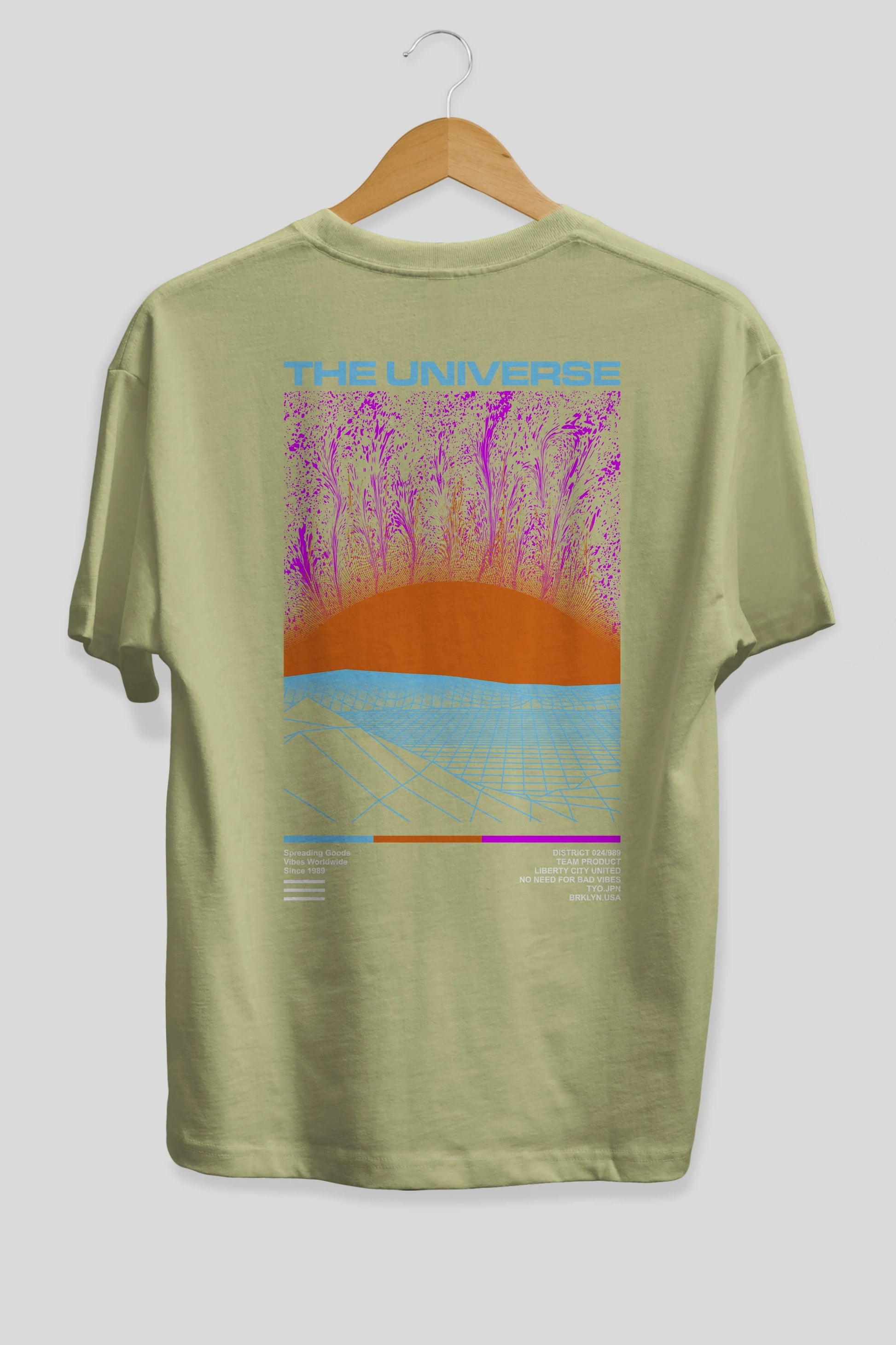 The Universe Arka Baskılı Oversize t-shirt Erkek Kadın Unisex