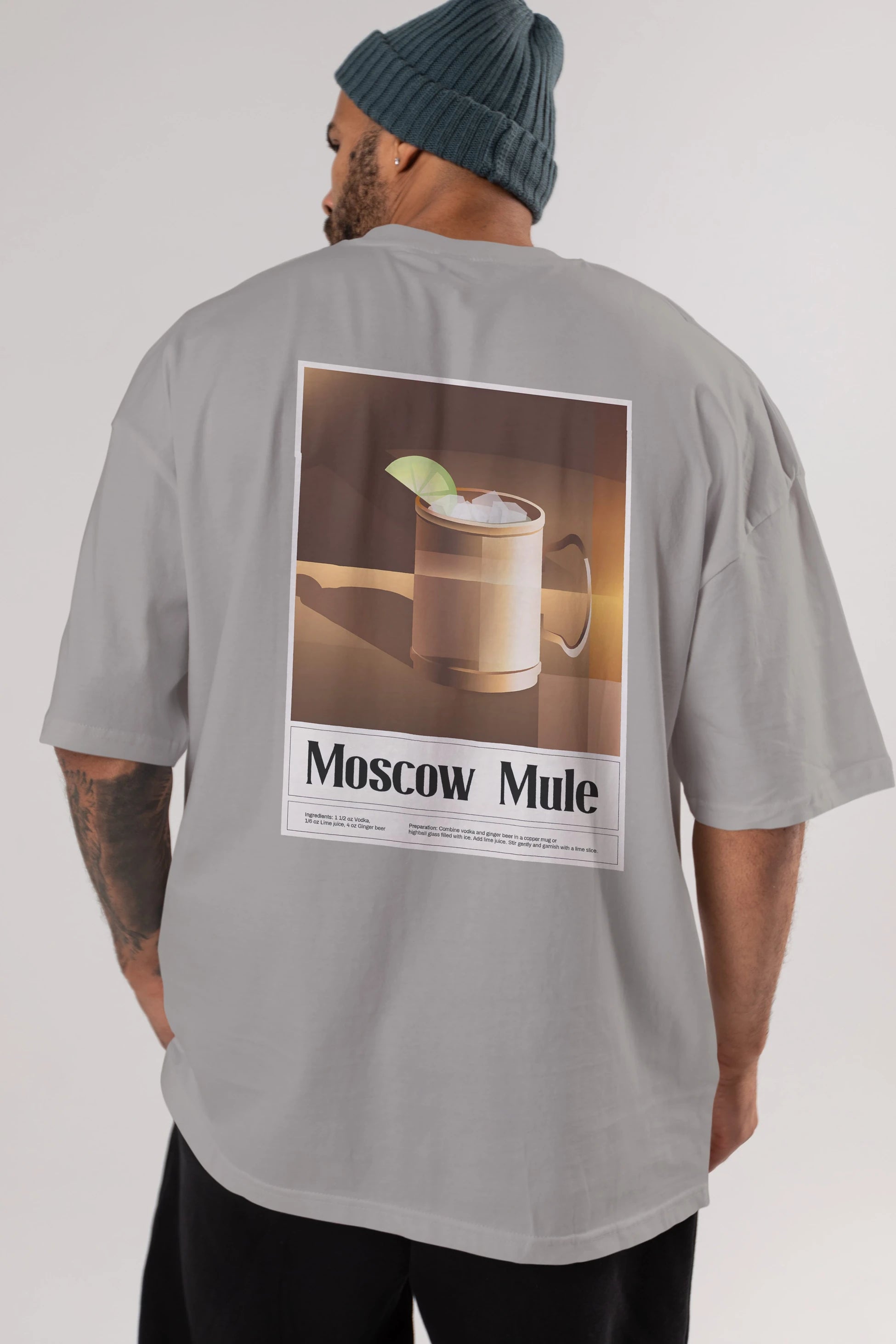Moscow Mule 3 Arka Baskılı Oversize t-shirt Erkek Kadın Unisex %100 Pamuk Bisiklet Yaka tişort