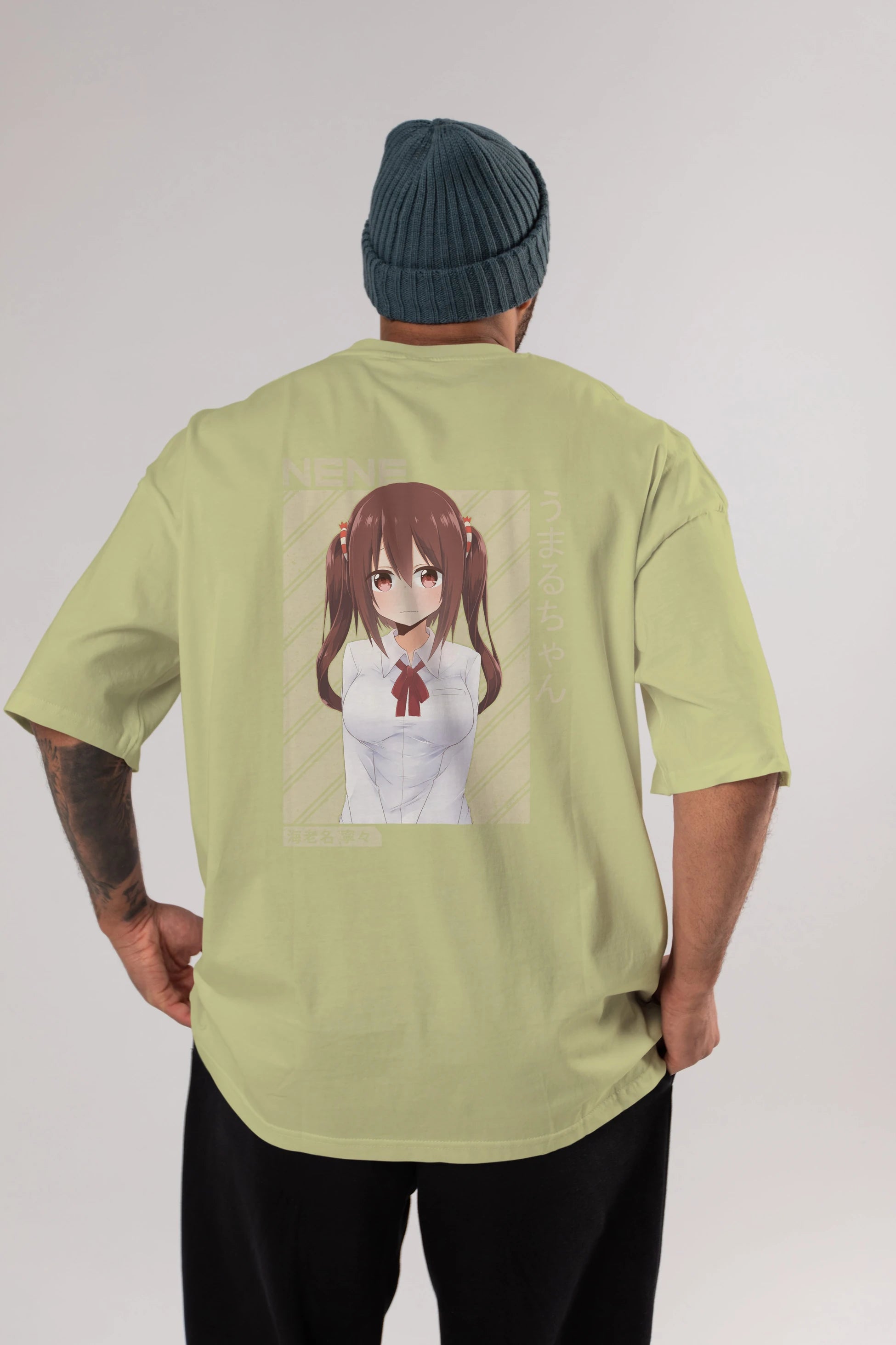 Nene Ebina 1 Anime Arka Baskılı Oversize t-shirt Erkek Kadın Unisex